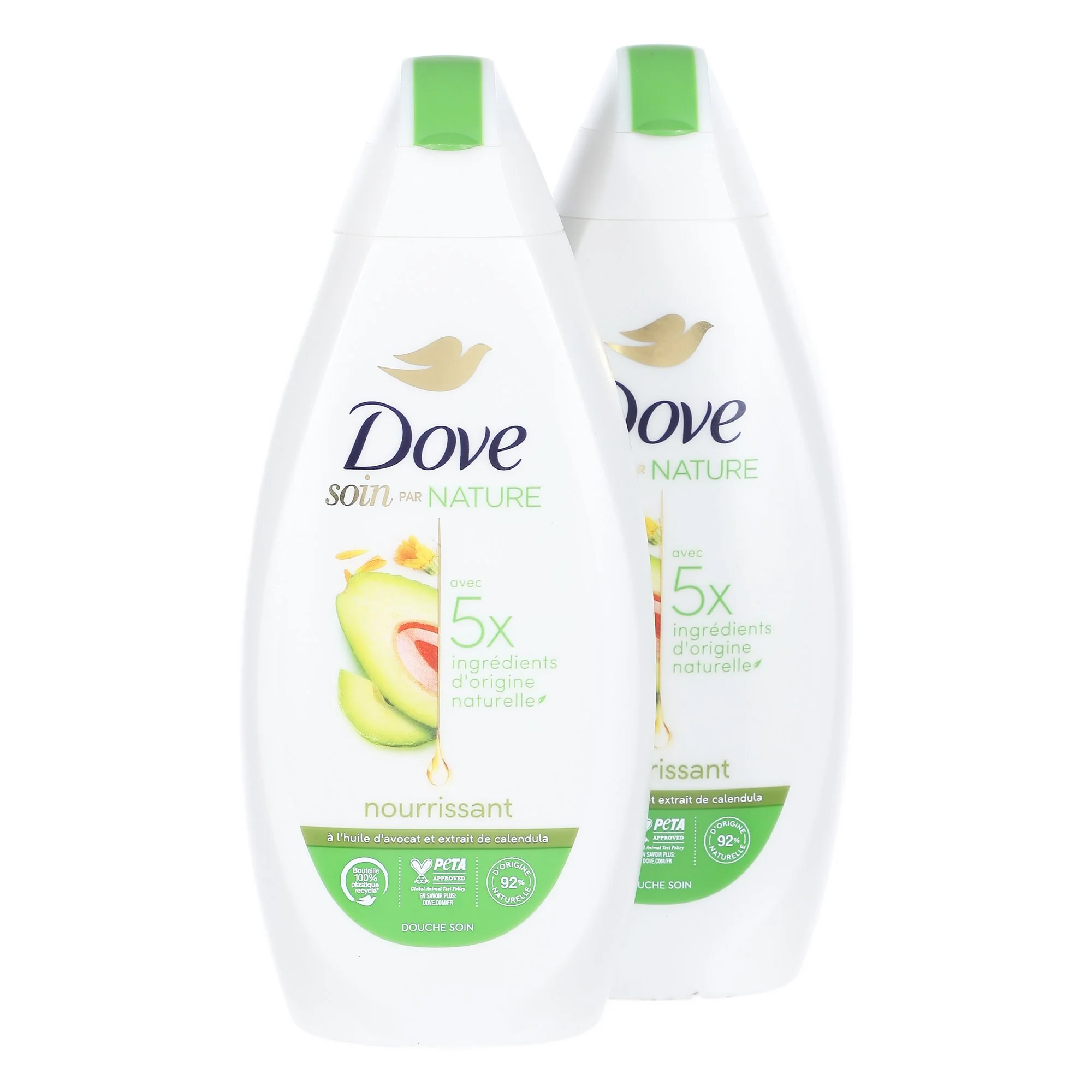Lot de 2 gels douche soin nourrissant à l'avocat