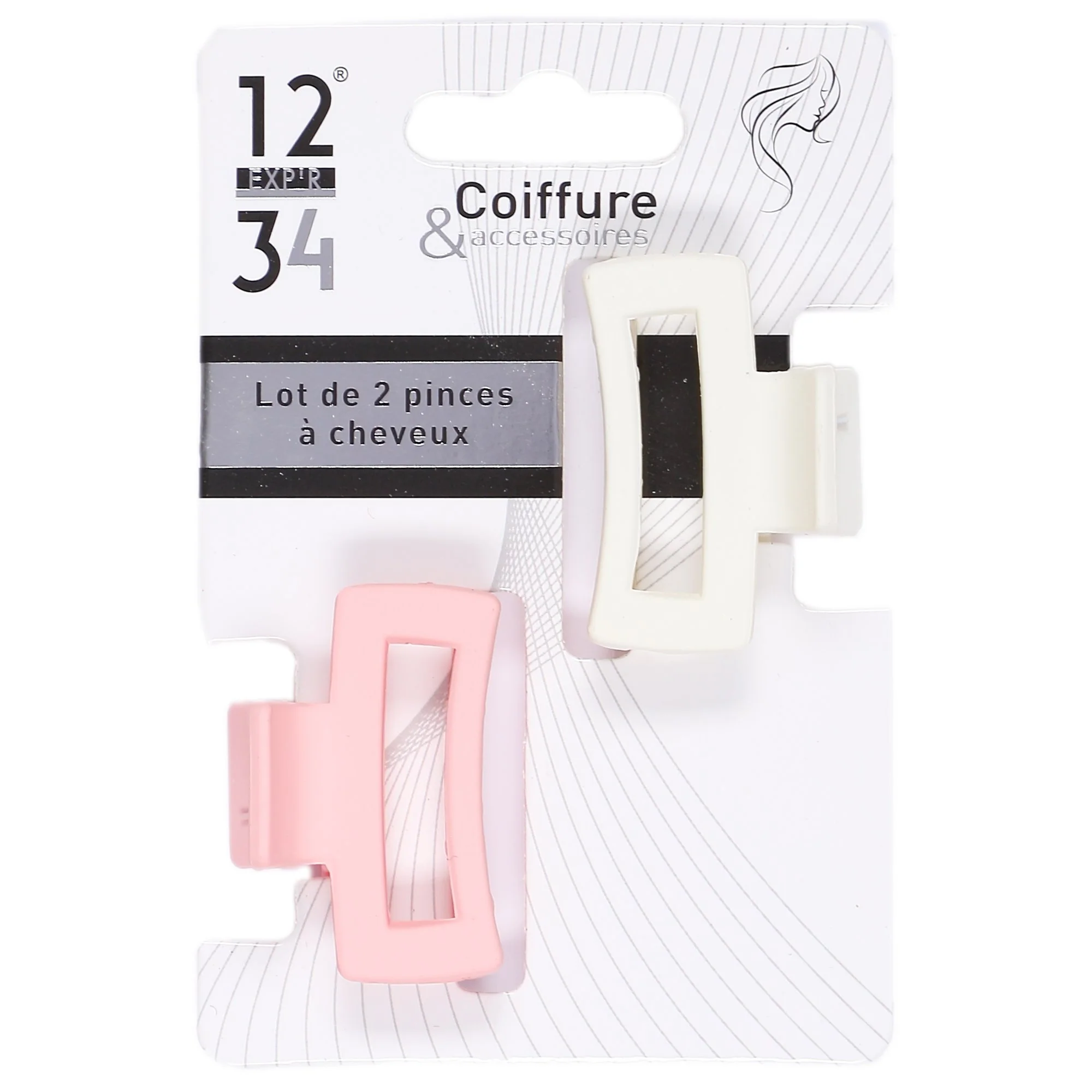 Lot de 2 pinces rose et beige
