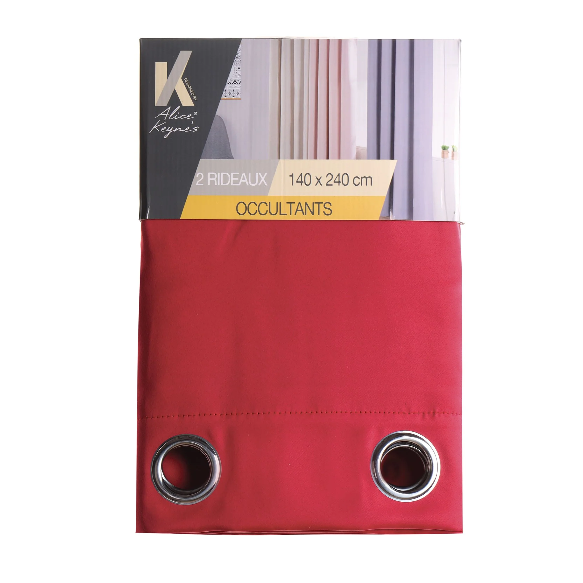 Lot de 2 rideaux occultants - Rouge