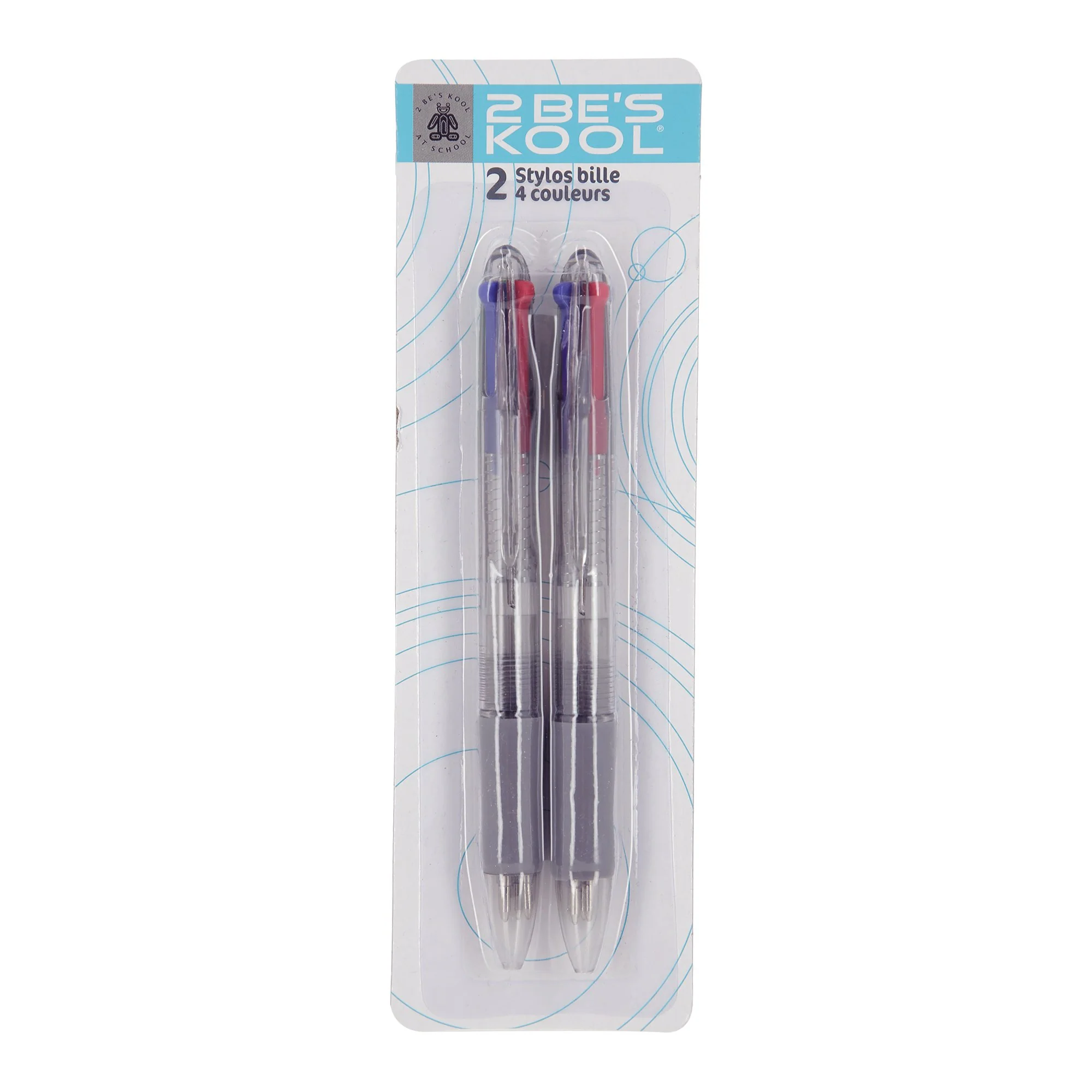 Lot de 2 stylo bille 4 couleurs