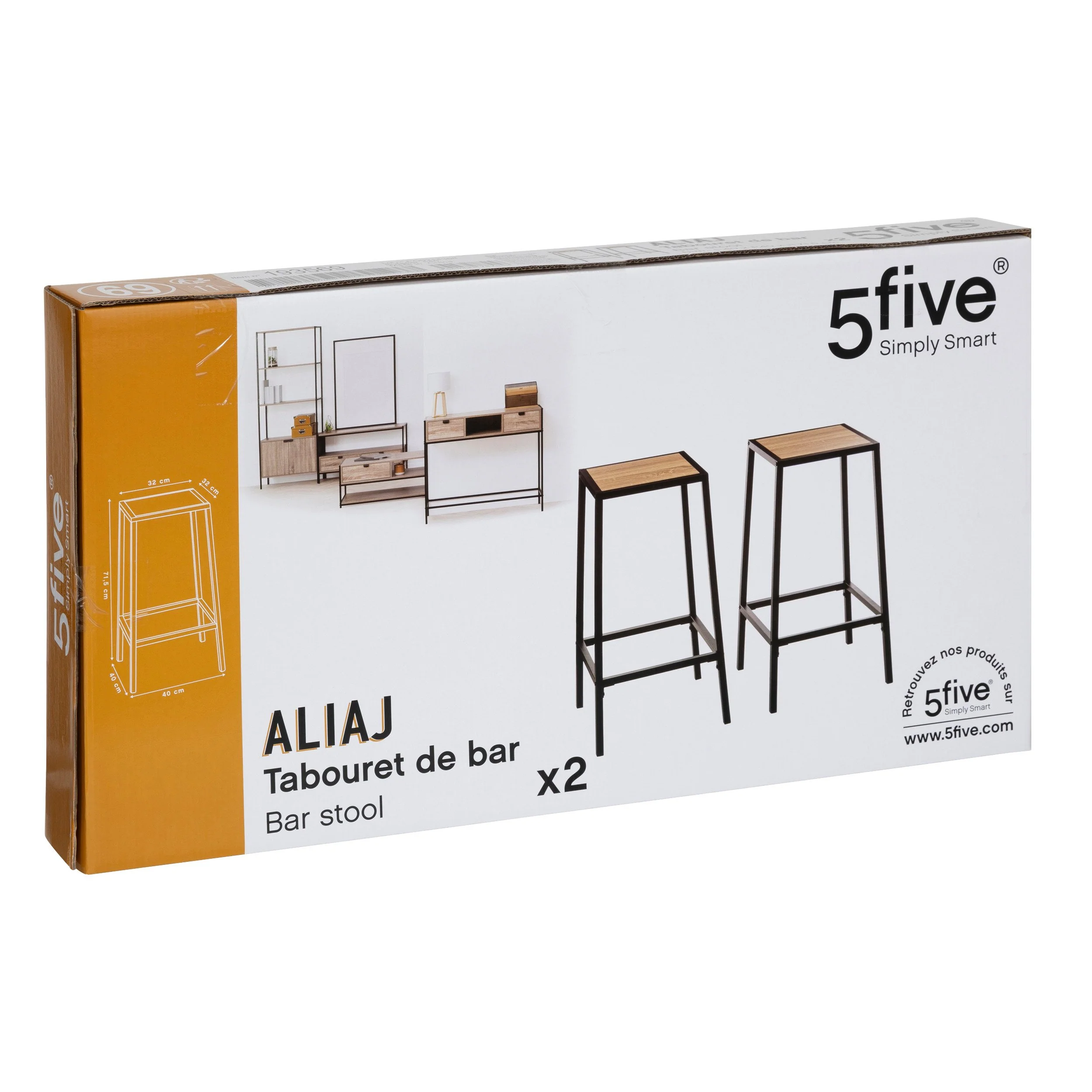 Lot de 2 tabourets de bar - Image 3