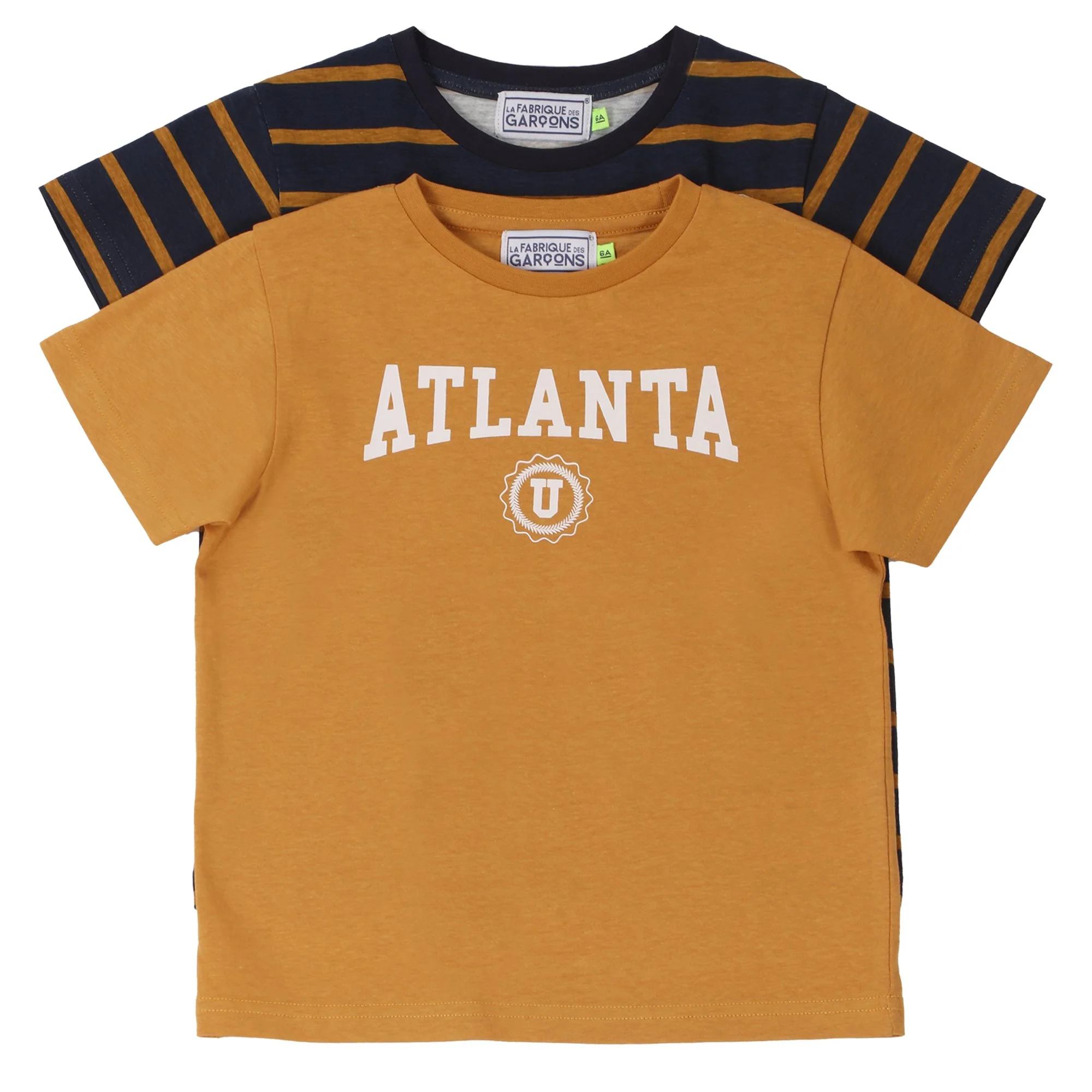 Lot de 2 tee-shirts manches courtes avec animations 3/12 ans - Jaune