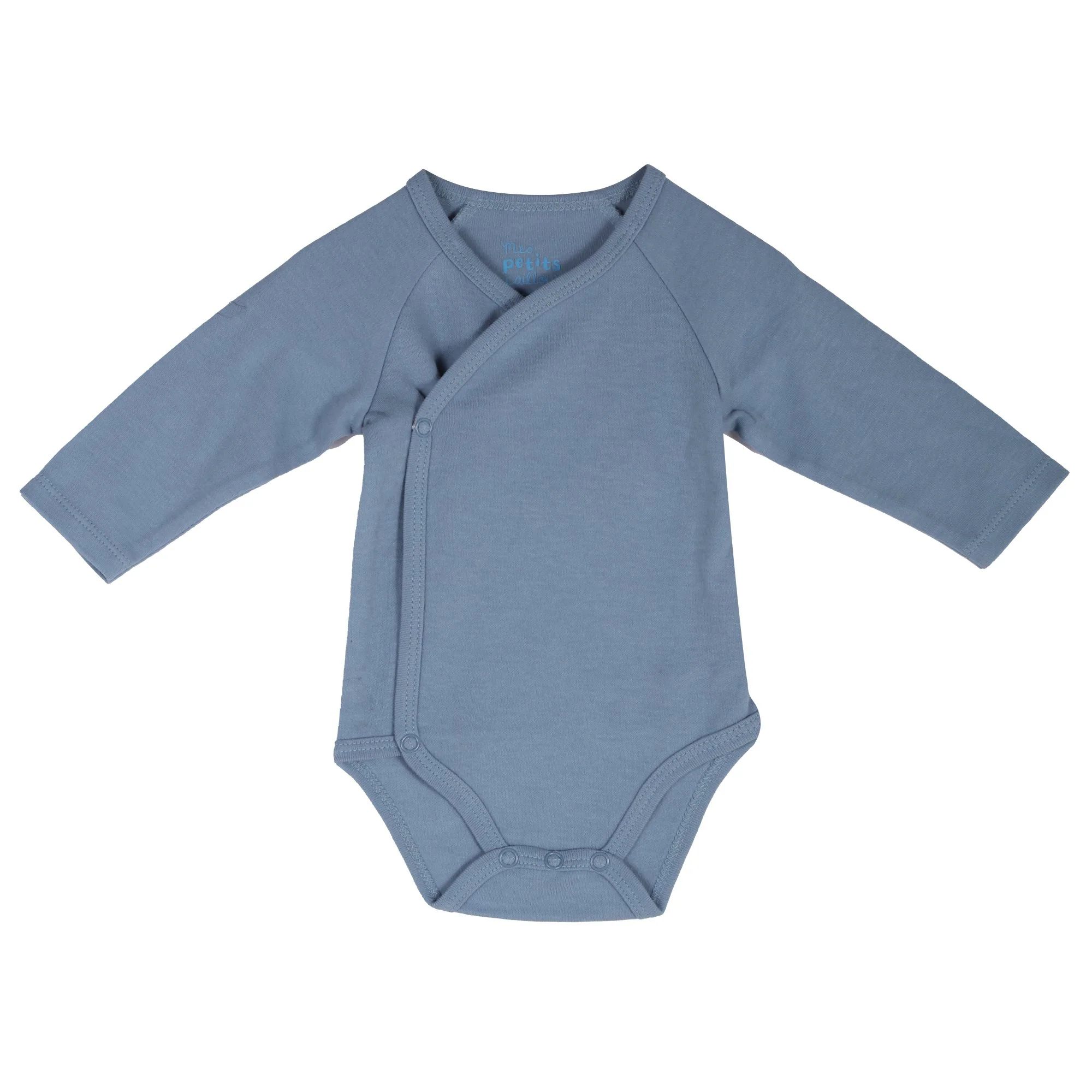 Lot de 3 bodies croisés 0/9 mois - Bleu - Image 2