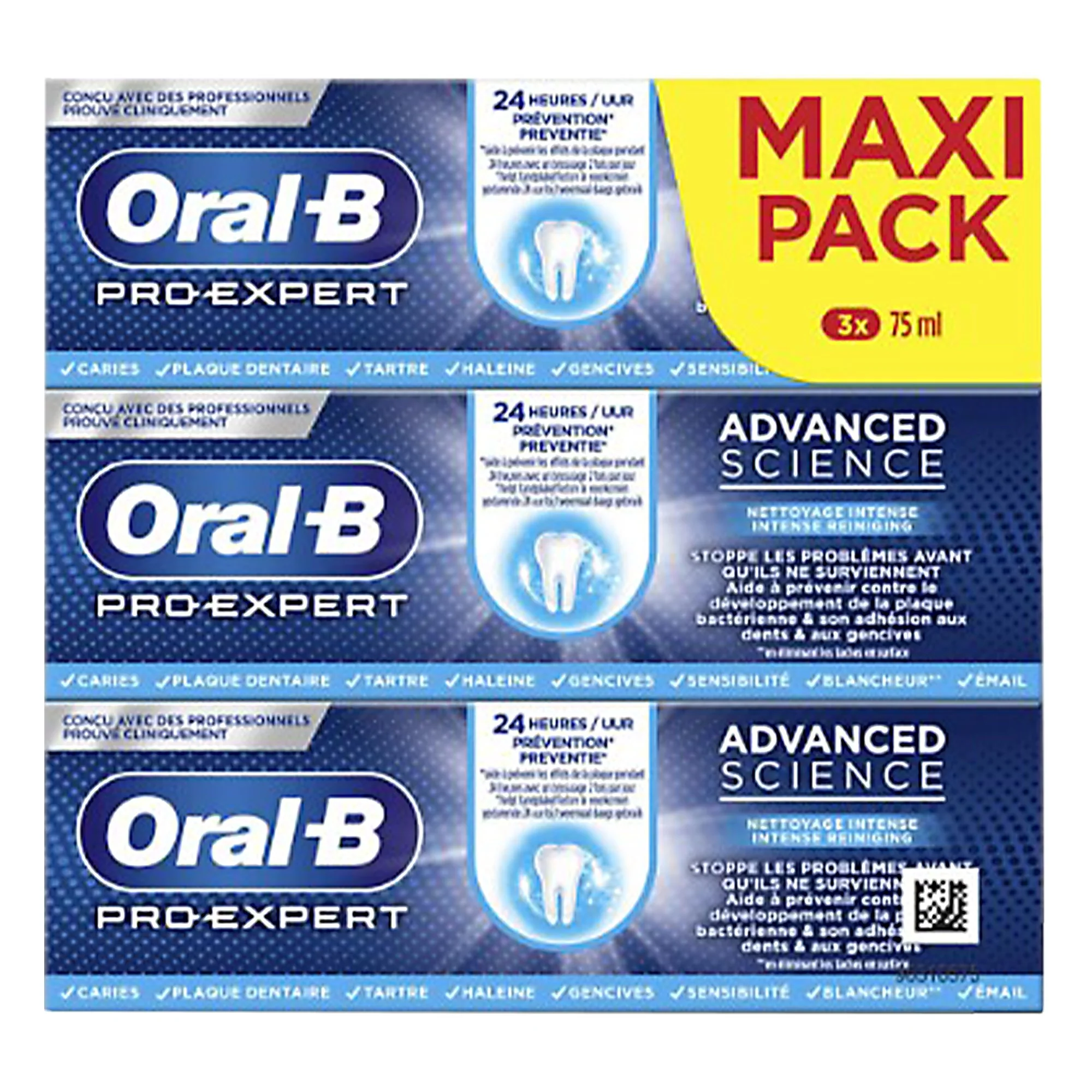 Lot de 3 dentifrices Advanced science