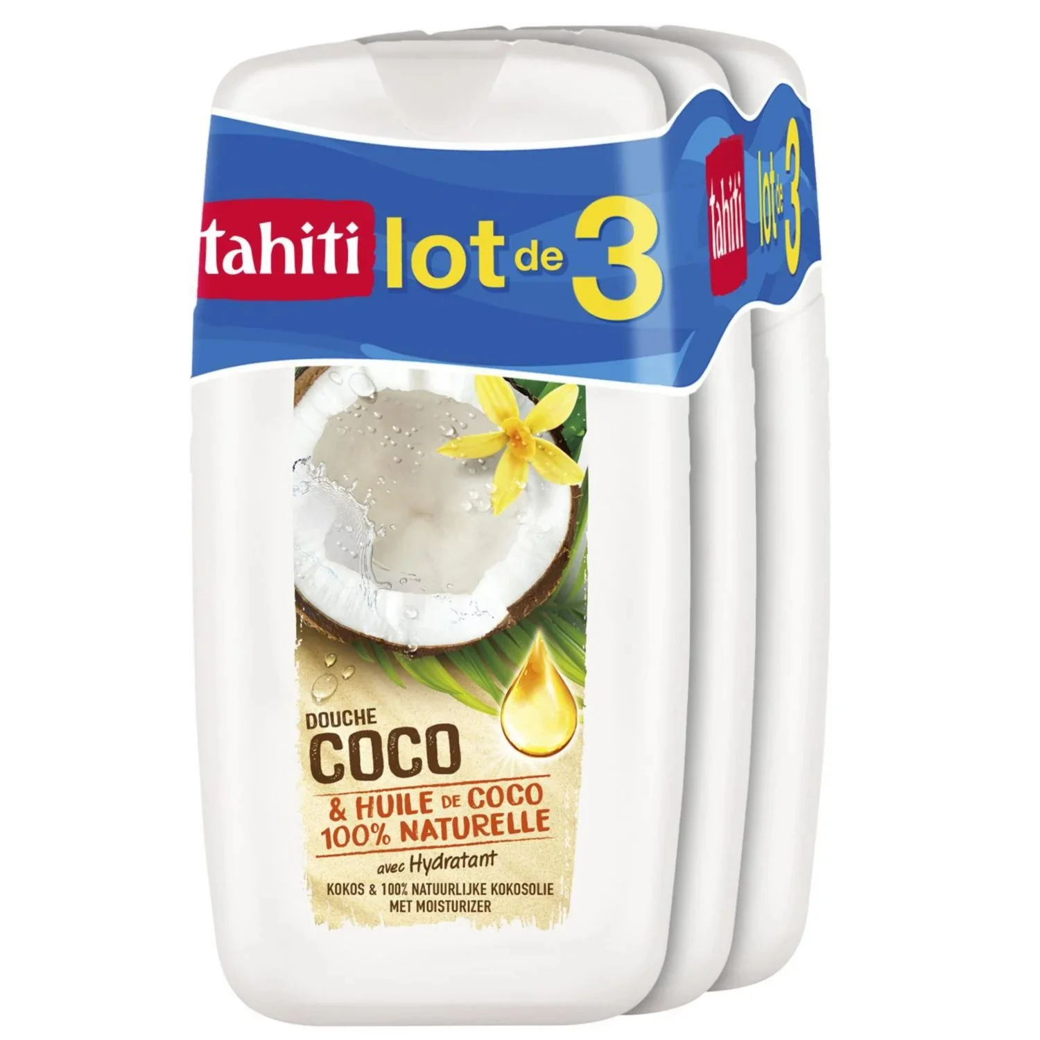 Lot de 3 gels douche à l'huile de coco