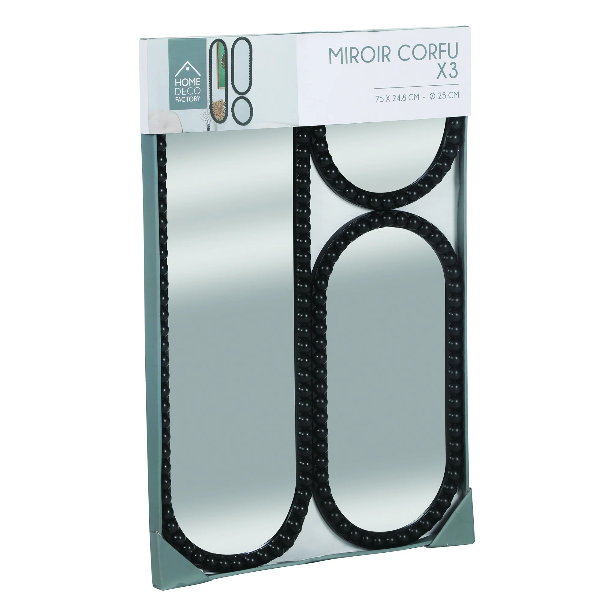 Lot de 3 miroirs Corfu noirs - Image 2
