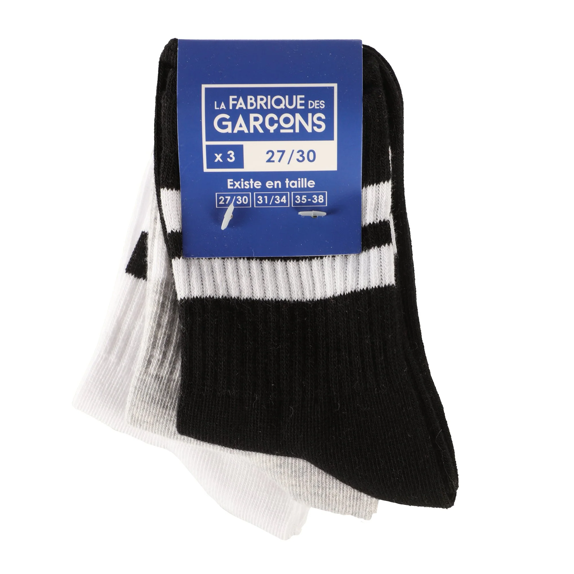 Lot de 3 paires de chaussettes 27/38 - Noir