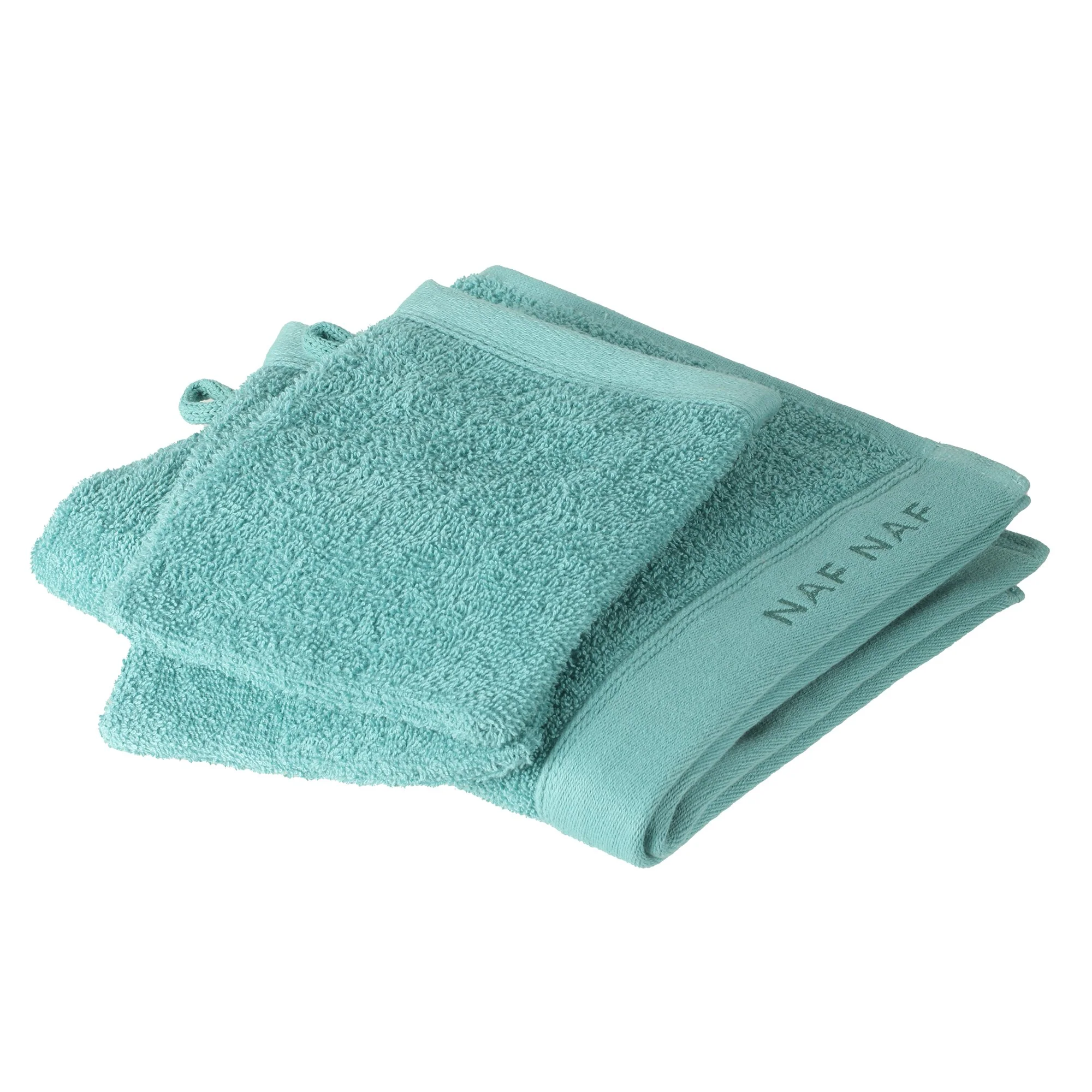 Lot de 3 piéces : serviette de toilette et 2 gants - Image 3