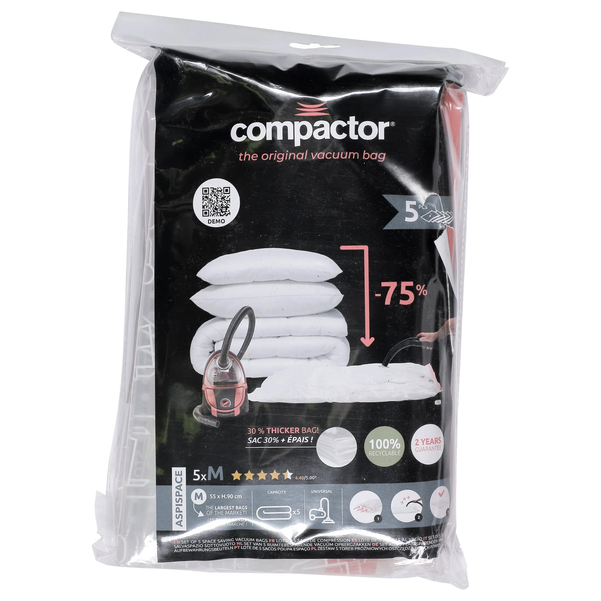 Lot de 5 sacs de rangement sous vide