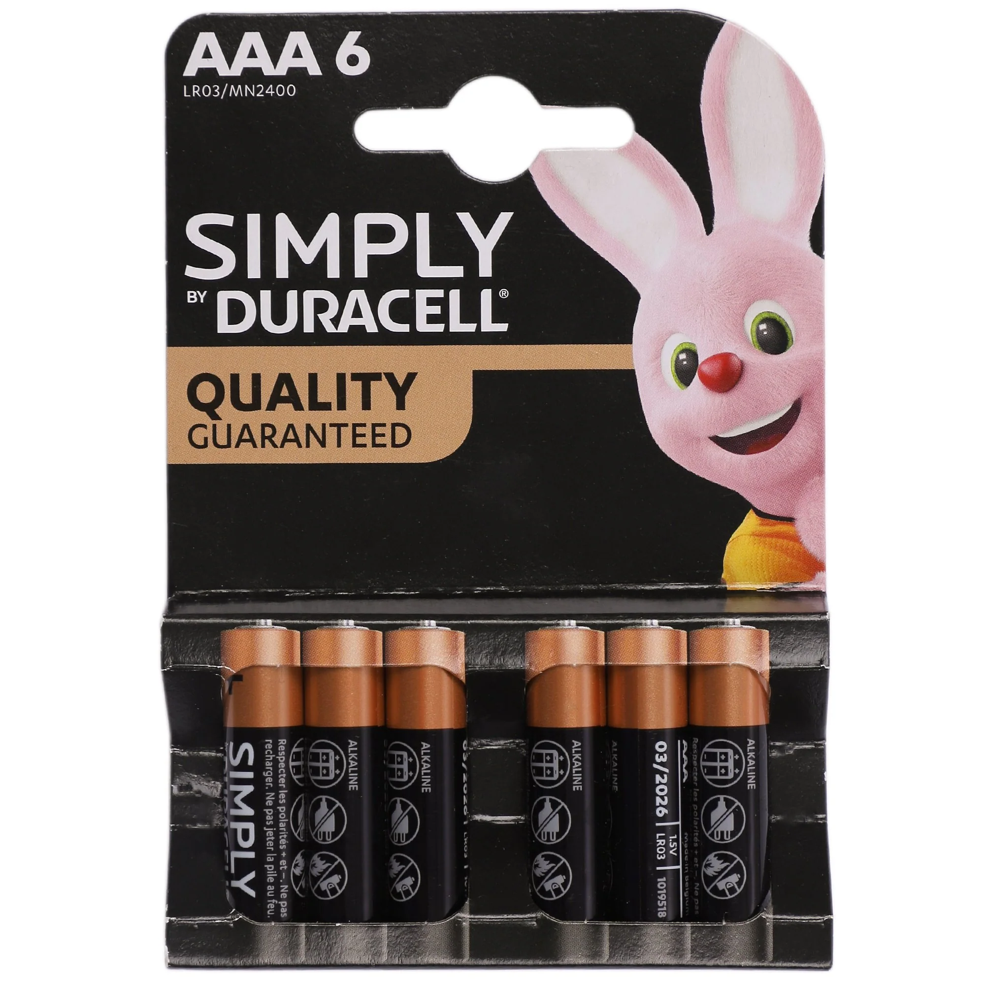 Lot de 6 piles simply AAA