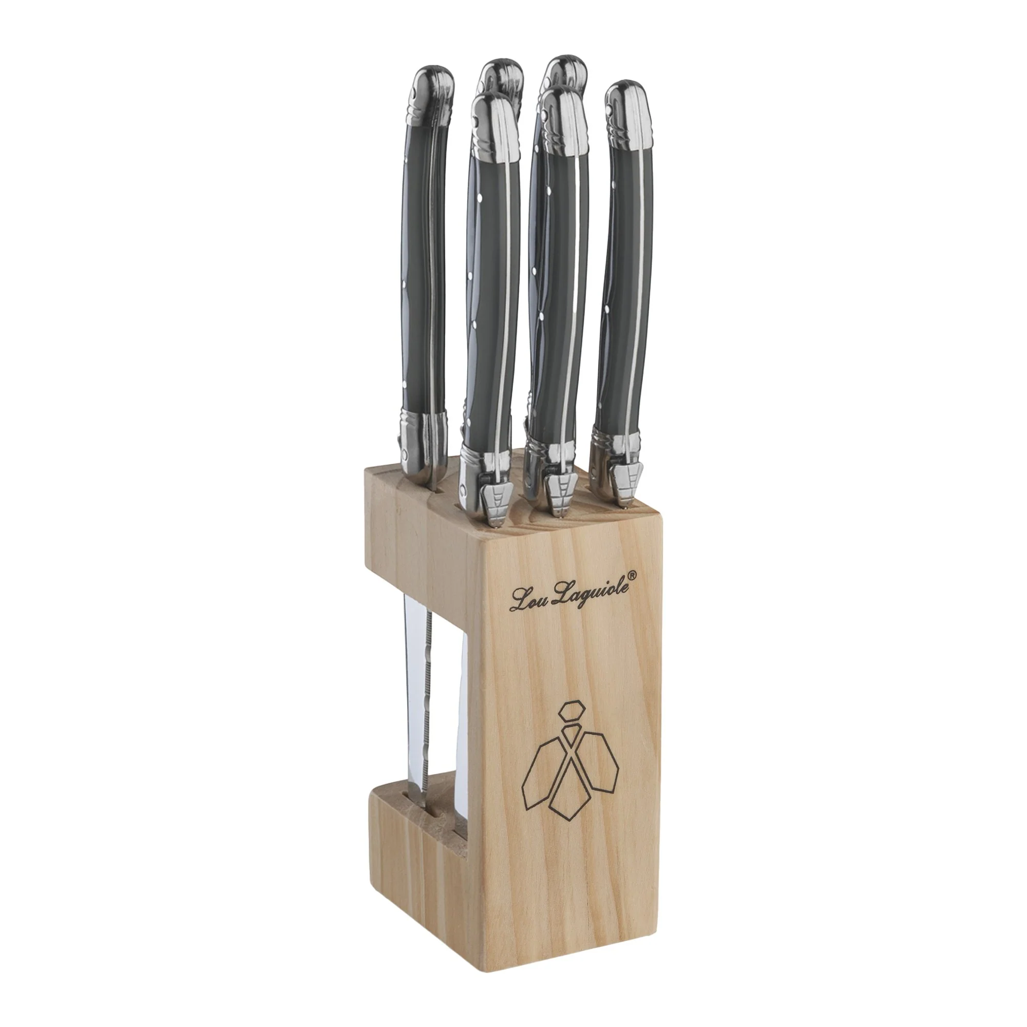 Lou Laguiole - Bloc couteaux a steak x6