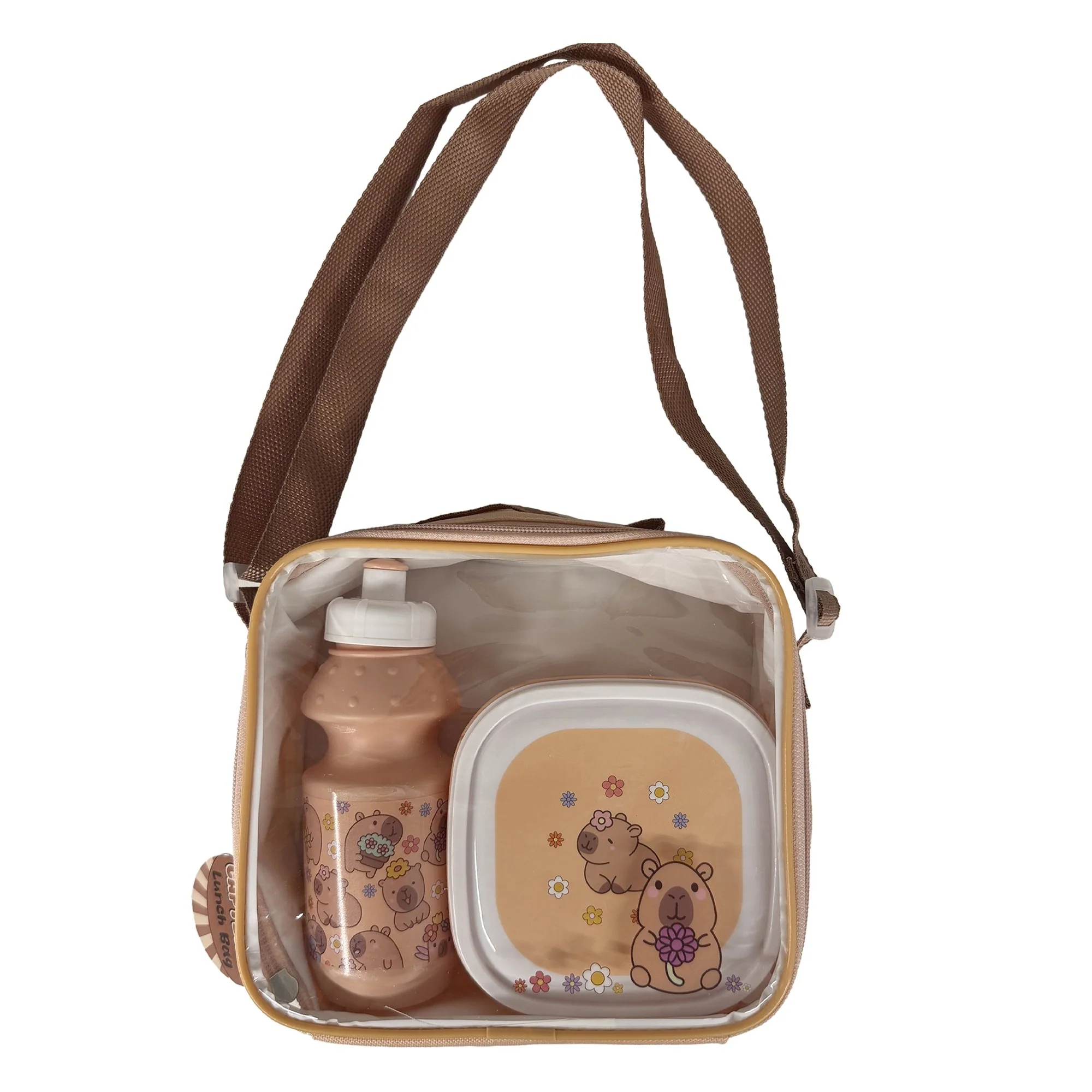 Lunch bag avec boîte et gourde capybara