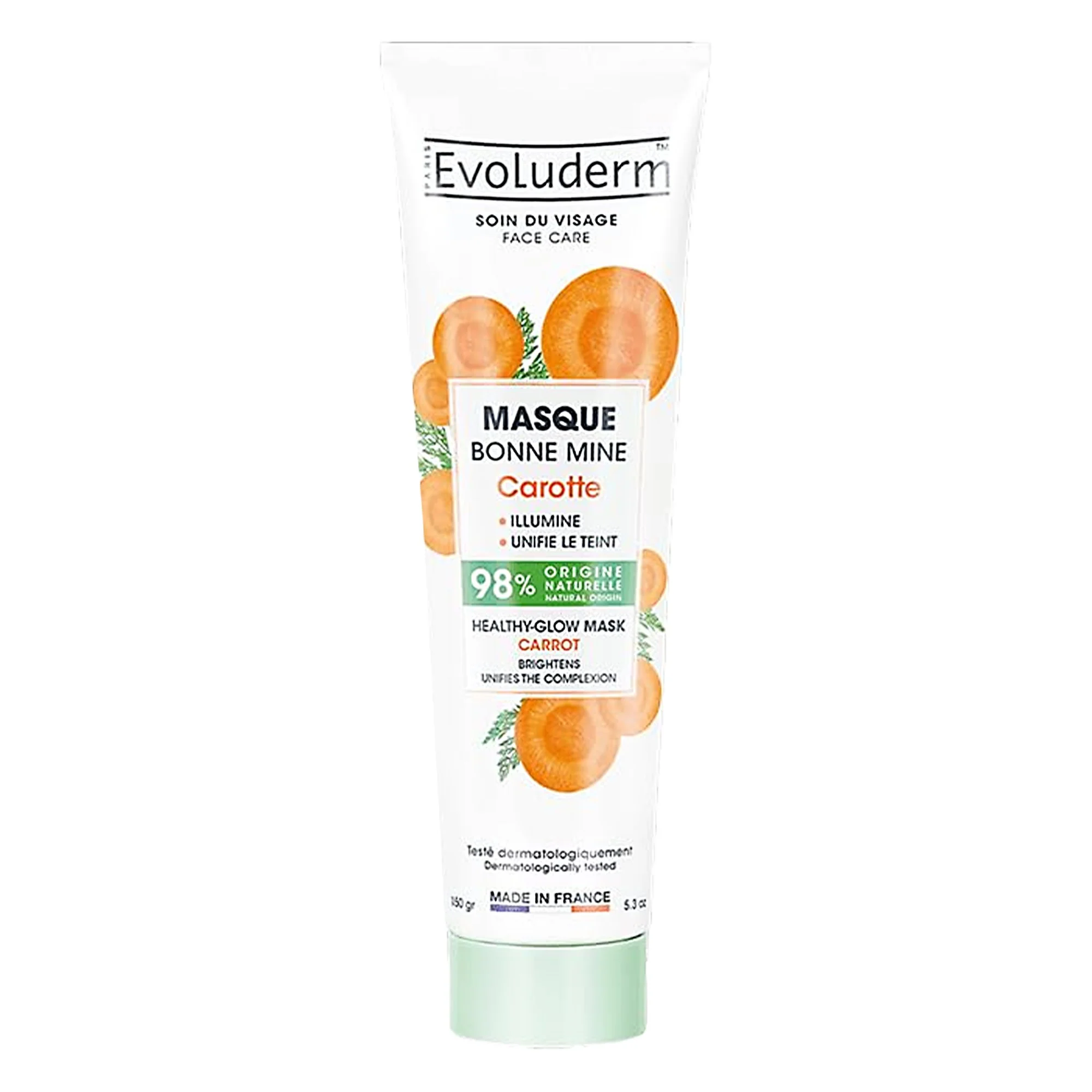 Masque visage bonne mine carotte