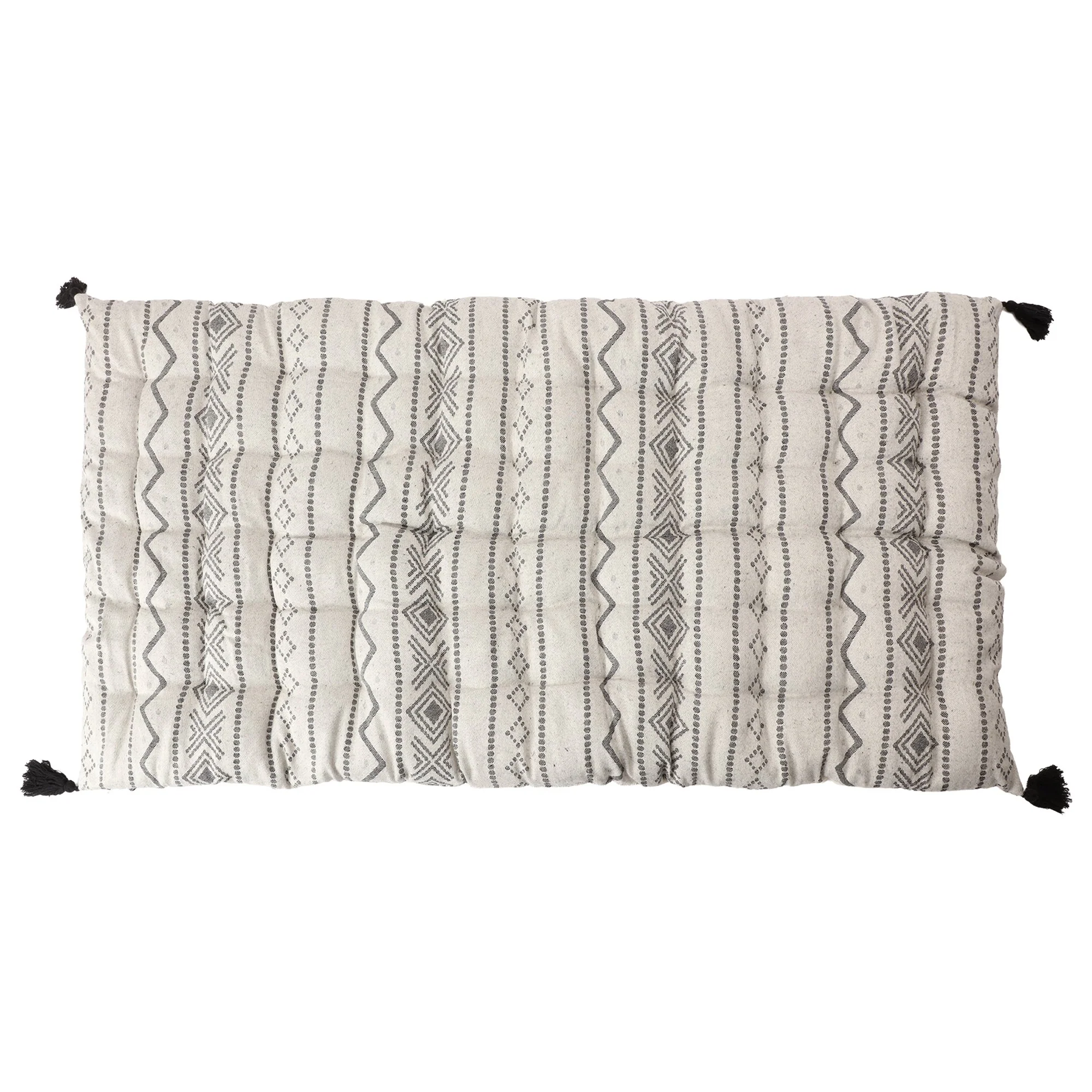 Matelas de sol ethnique 60x120cm avec pompons - Marron