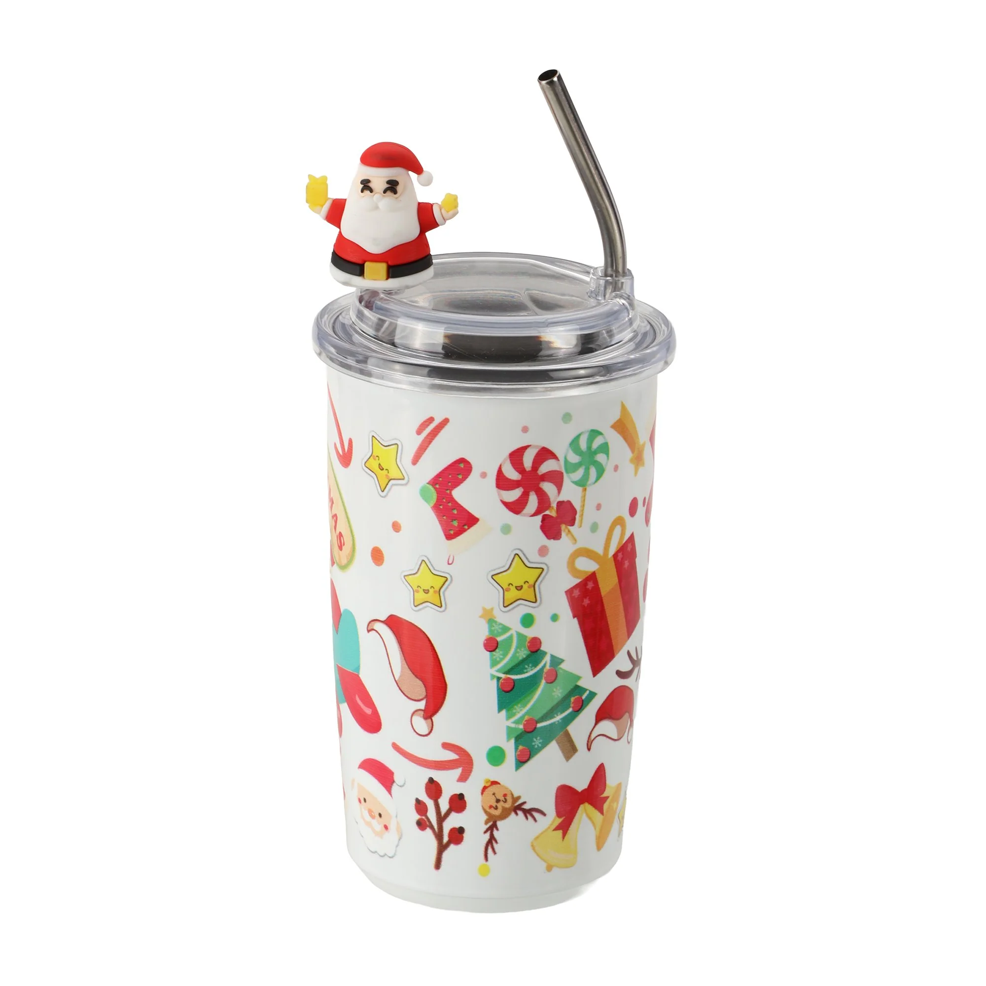Mug de transport Noël avec paille - Image 2