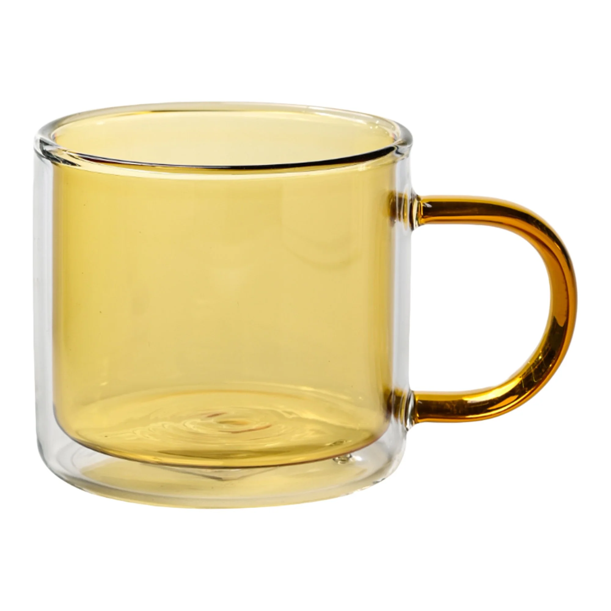 Mug double paroi en verre coloré avec anse 250 ml - Bleu