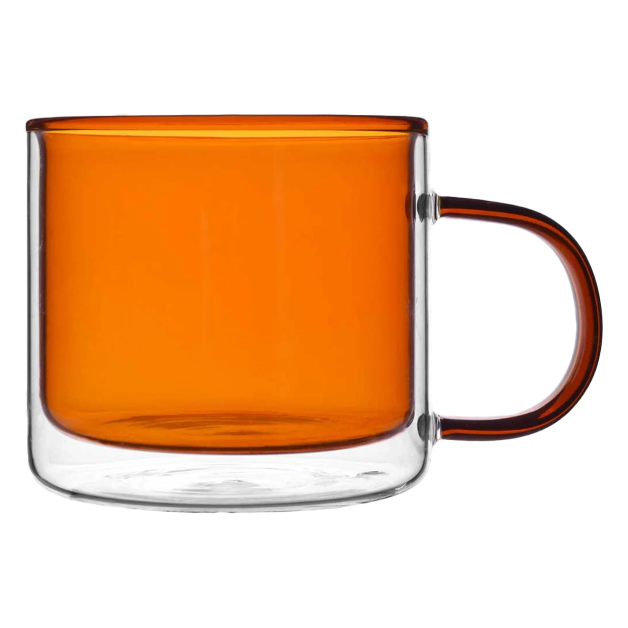 Mug double paroi en verre coloré avec anse 250 ml - Jaune - Image 2