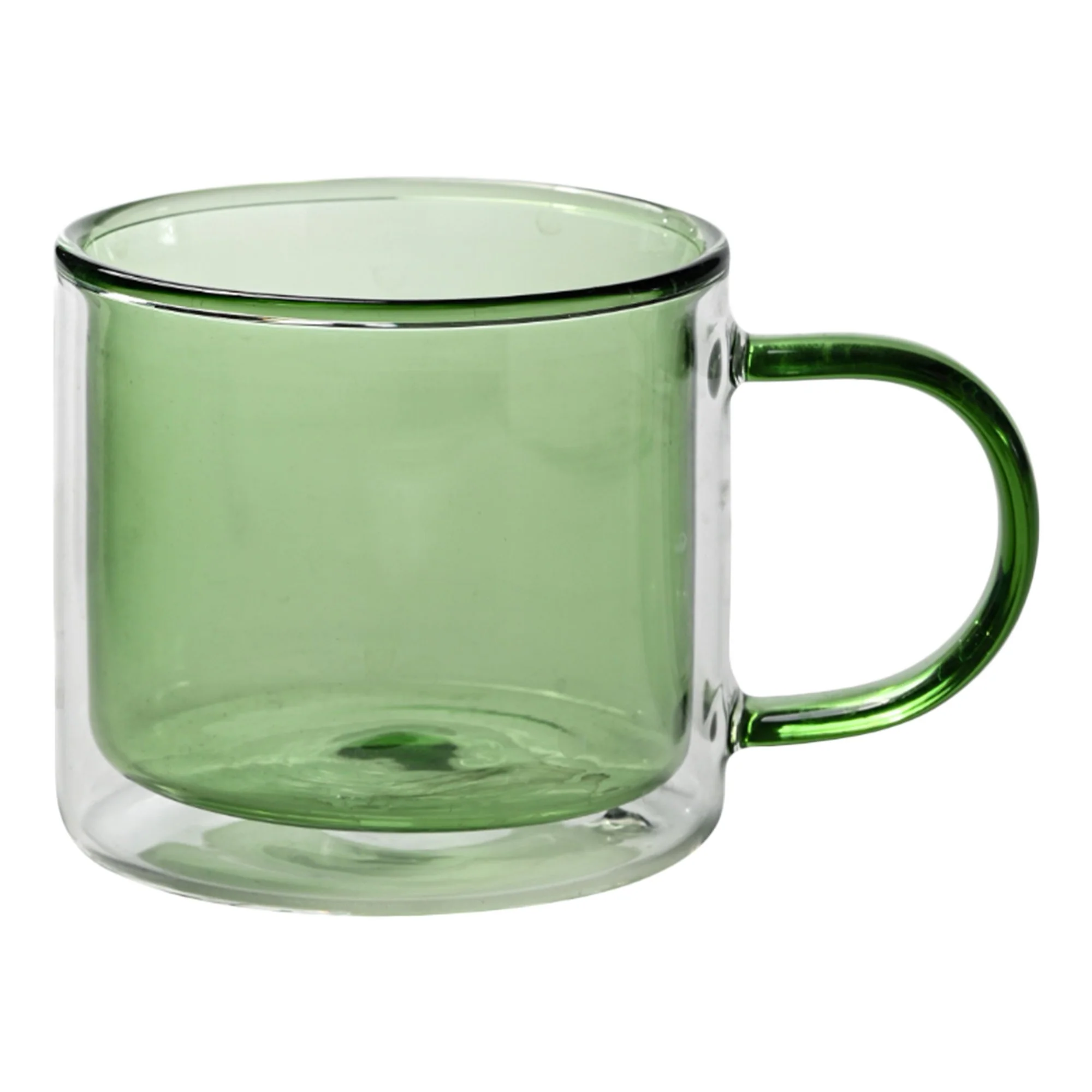 Mug double paroi en verre coloré avec anse 250 ml - Jaune - Image 3