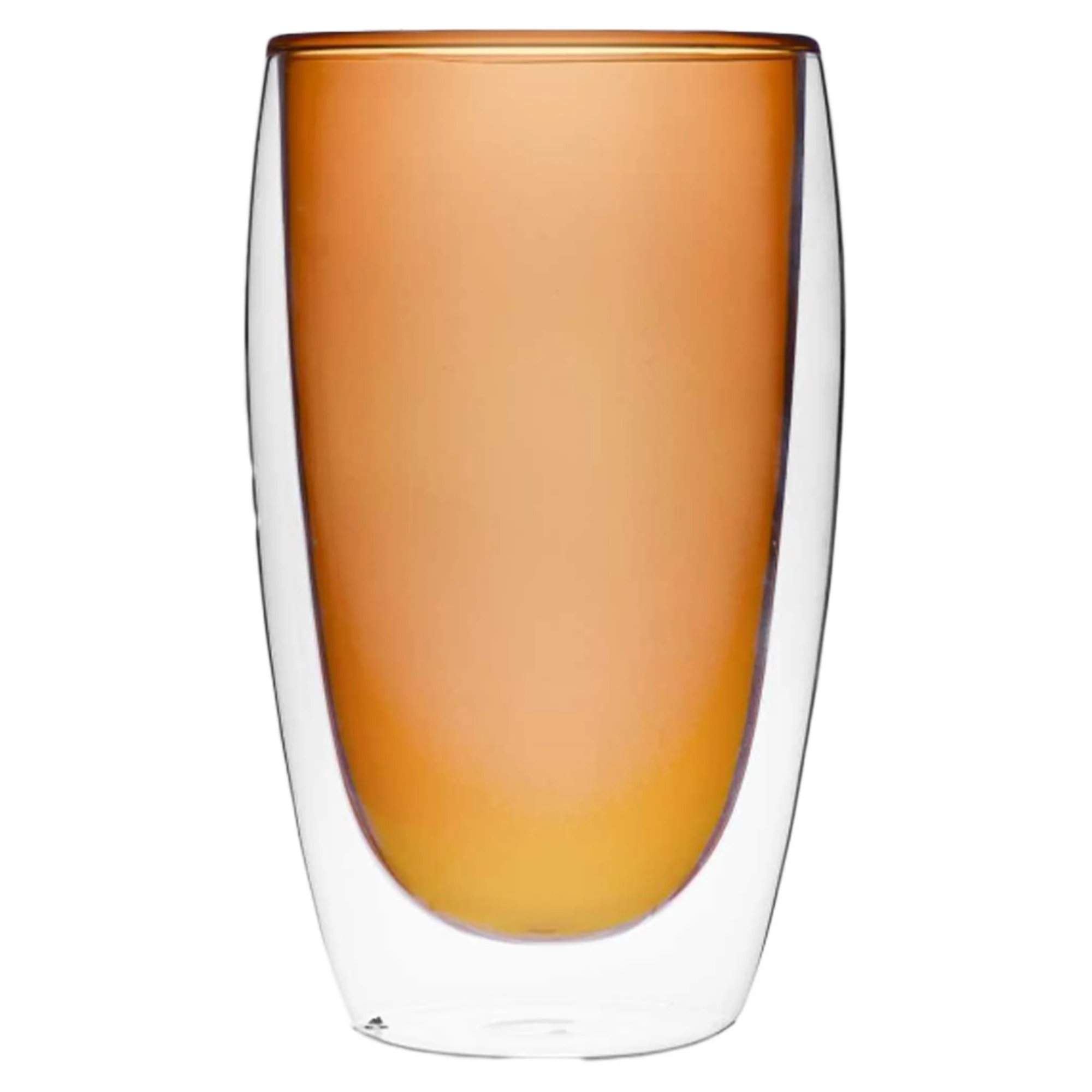 Mug en verre double paroi coloré 450 ml  - Marron