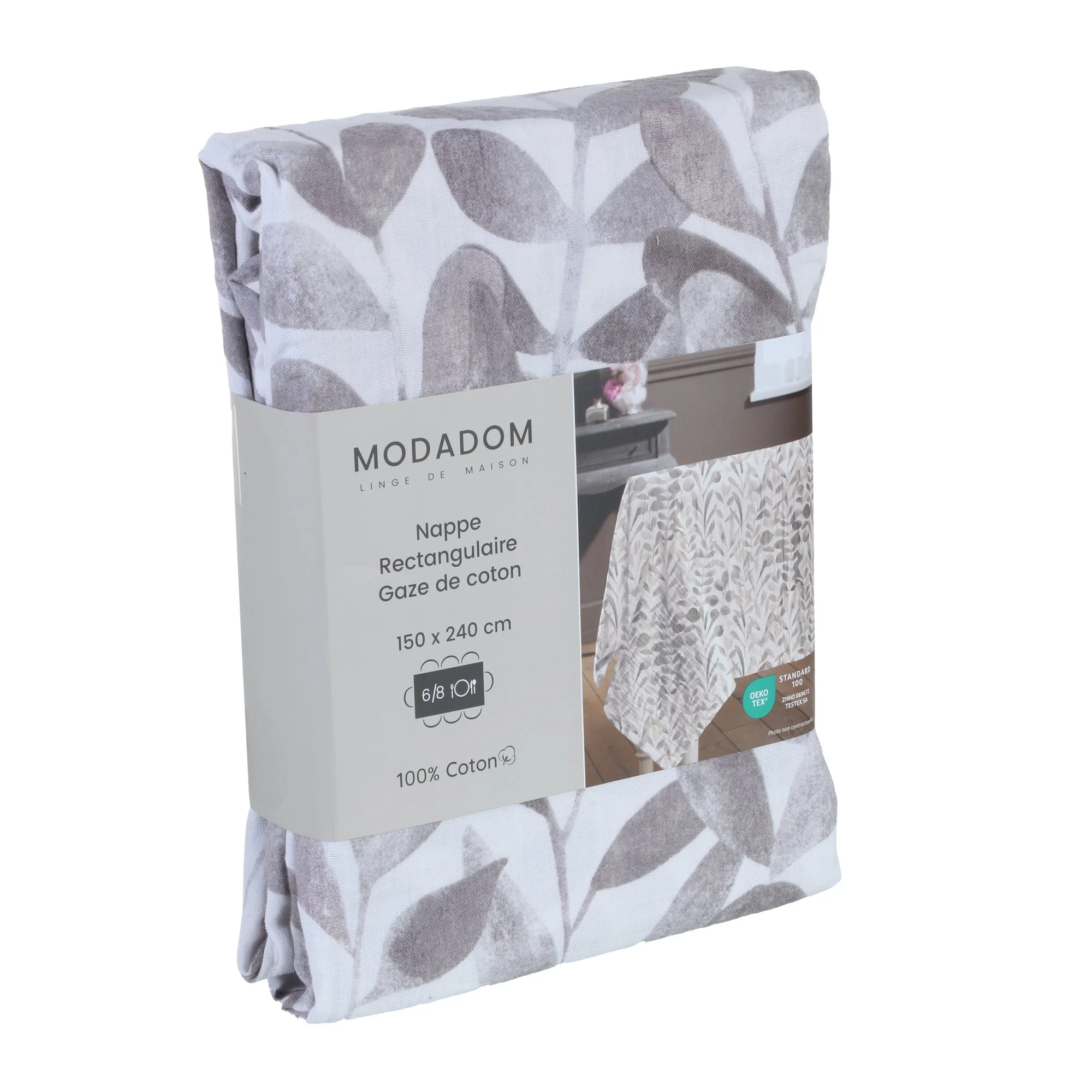 Nappe en gaze de coton 150x240cm - Gris - Image 2