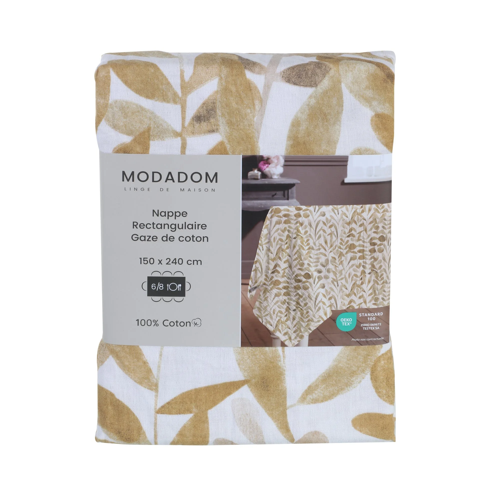 Nappe en gaze de coton 150x240cm - Jaune - Image 3