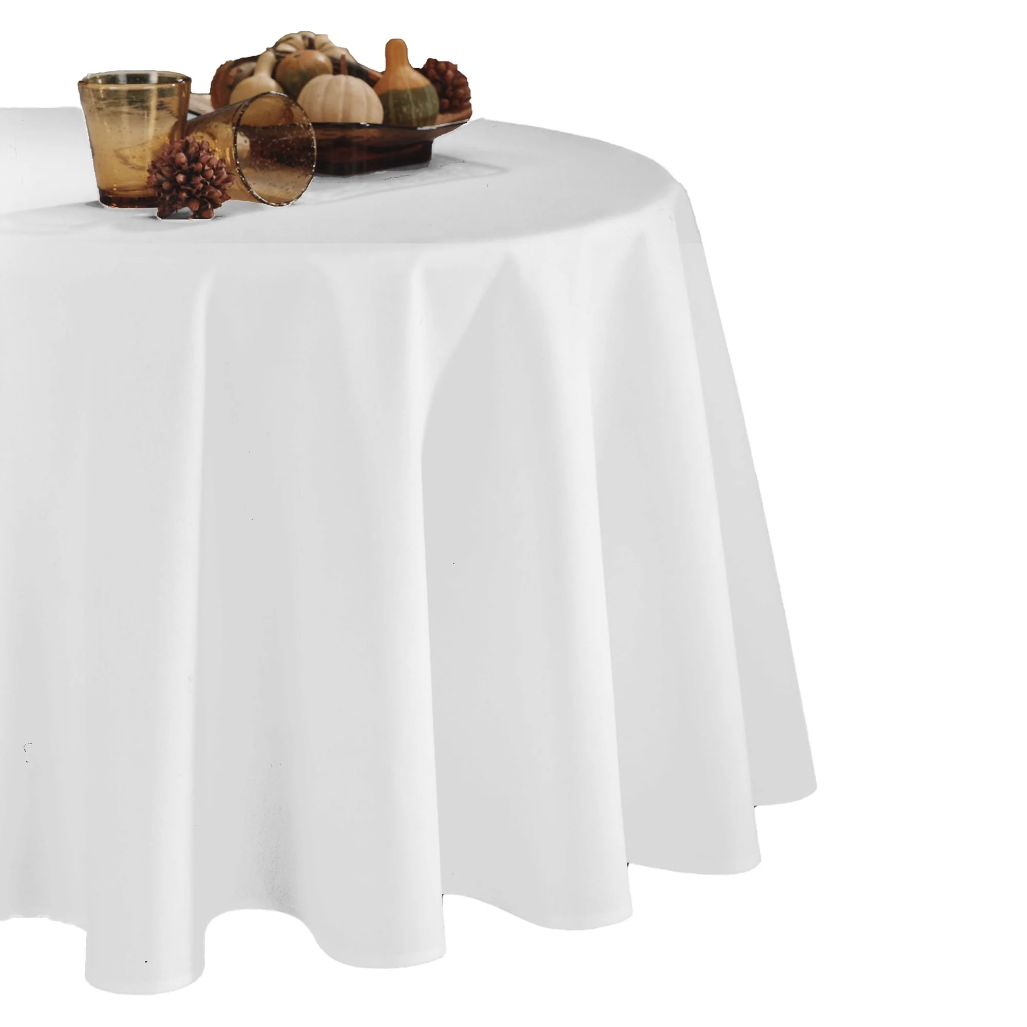 Nappe polyester unie diamètre 180cm  - Blanc