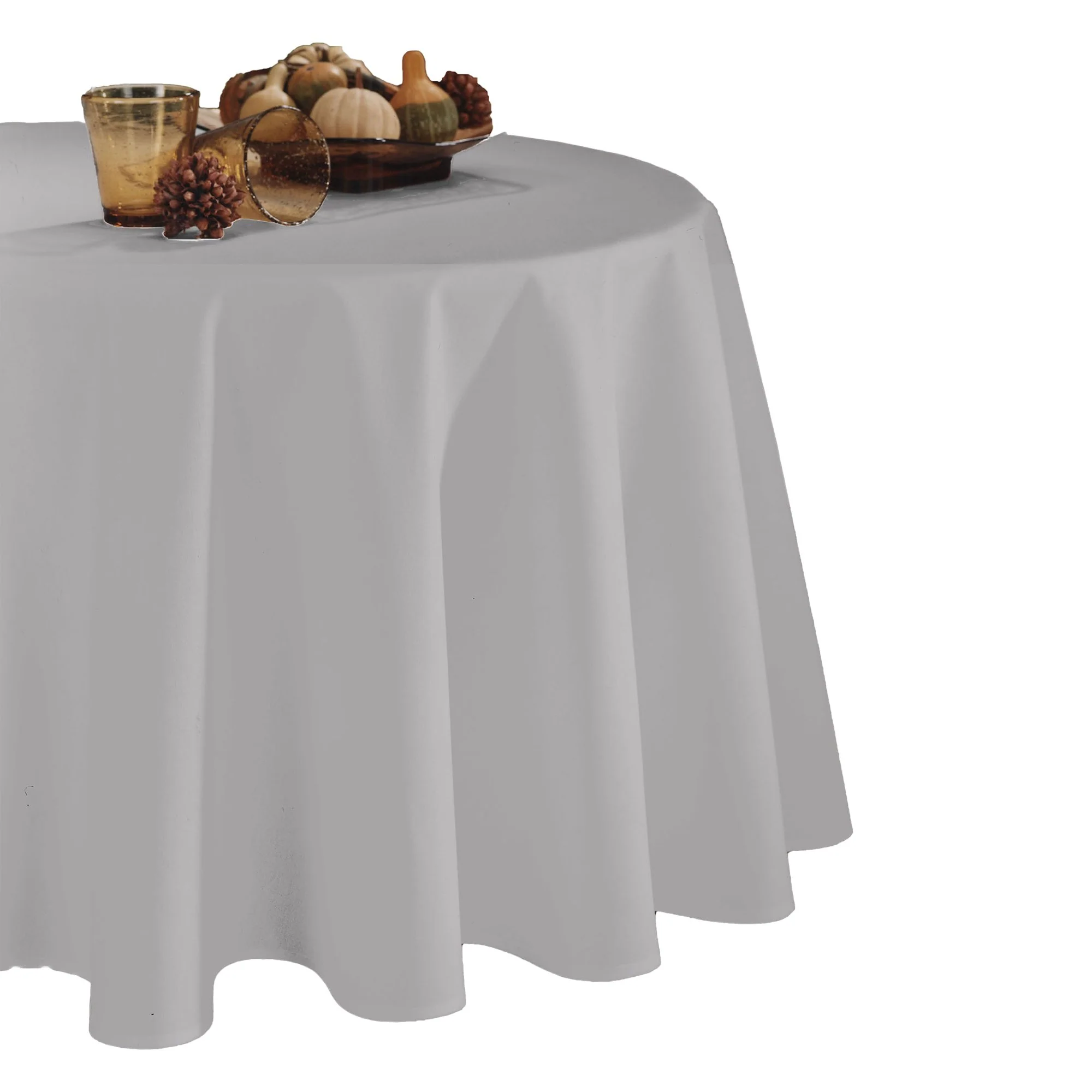 Nappe polyester unie diamètre 180cm  - Gris clair