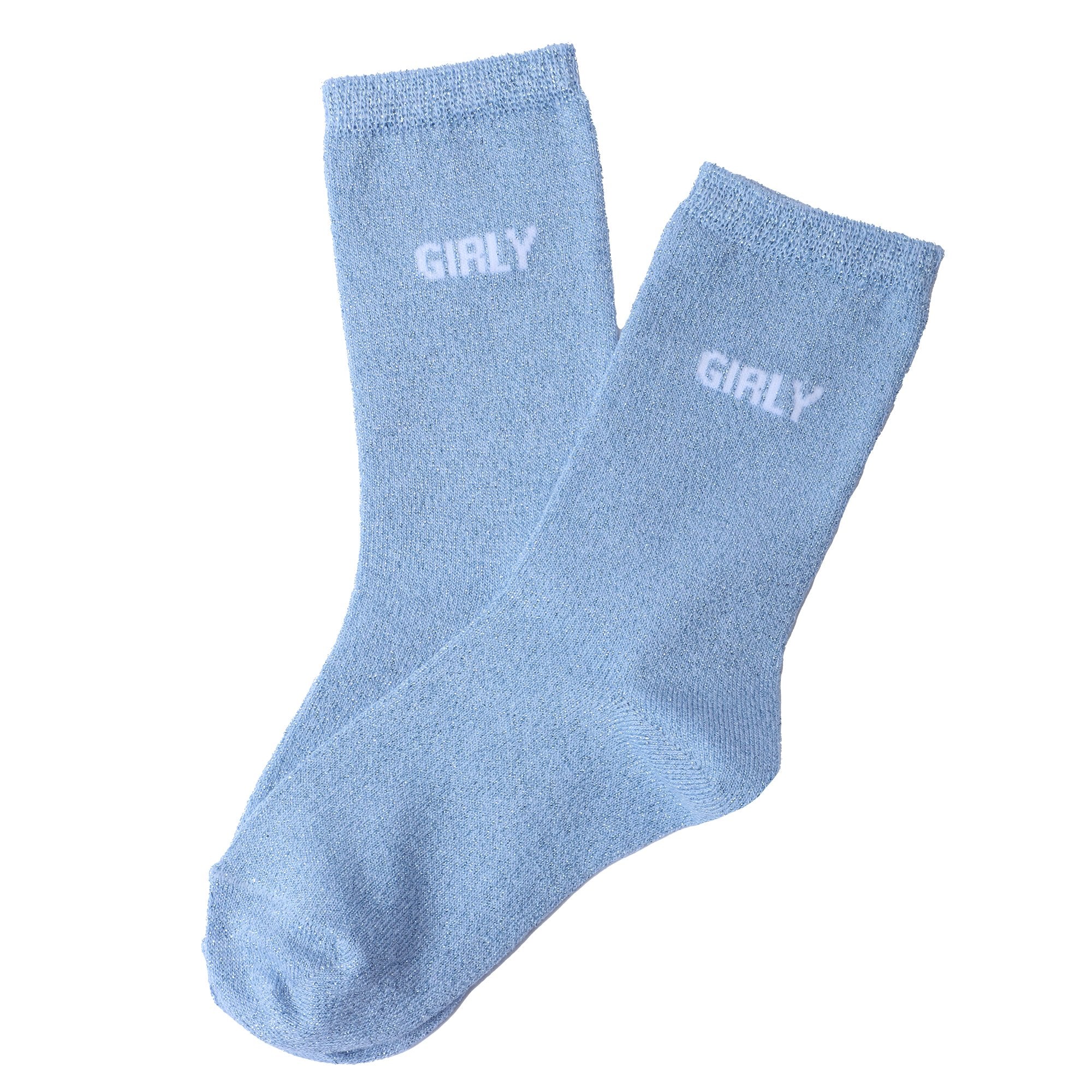 Paire de chaussette paillette avec message - Bleu