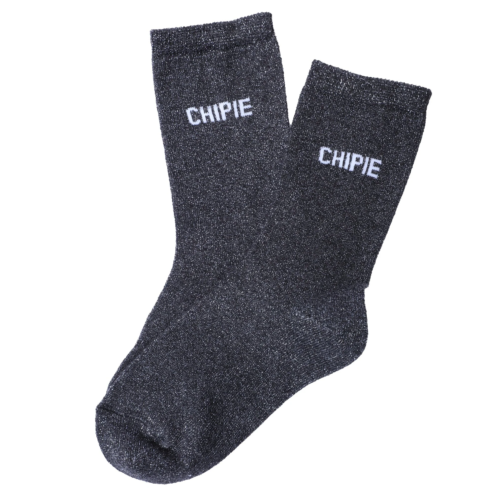 Paire de chaussette paillette avec message - Noir