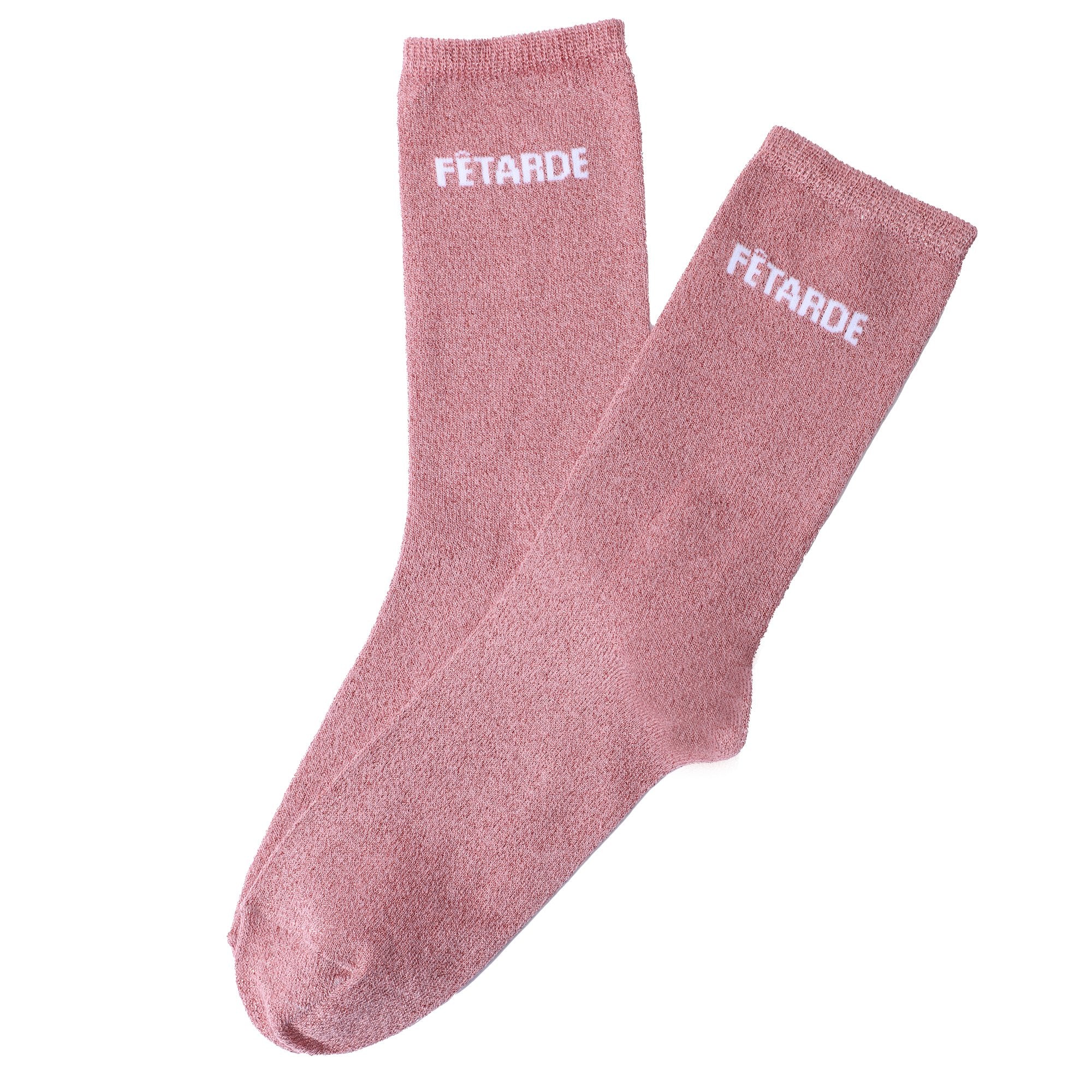 Paire de chaussette paillette avec message - Rouge - Image 2