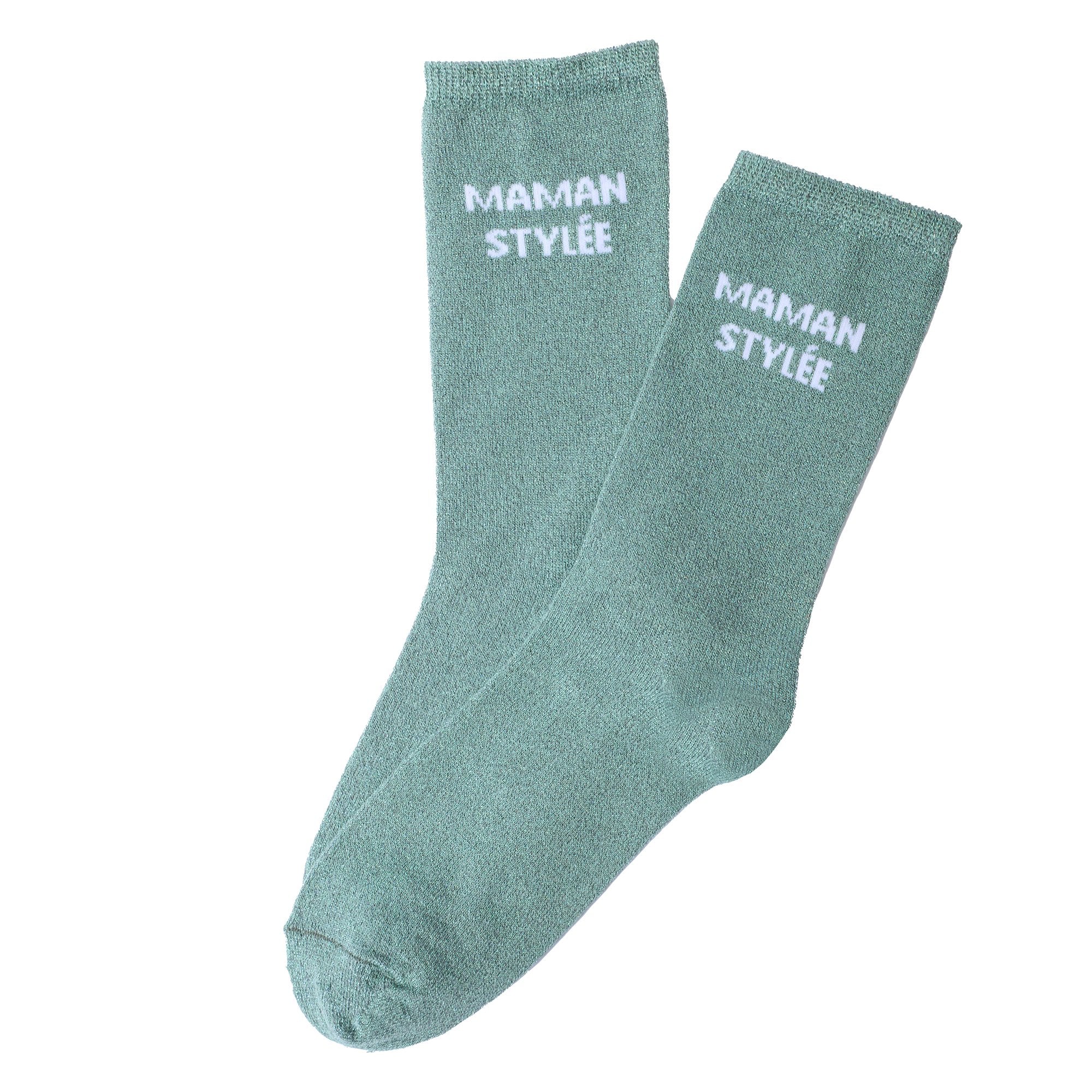 Paire de chaussette paillette avec message - Rouge - Image 5