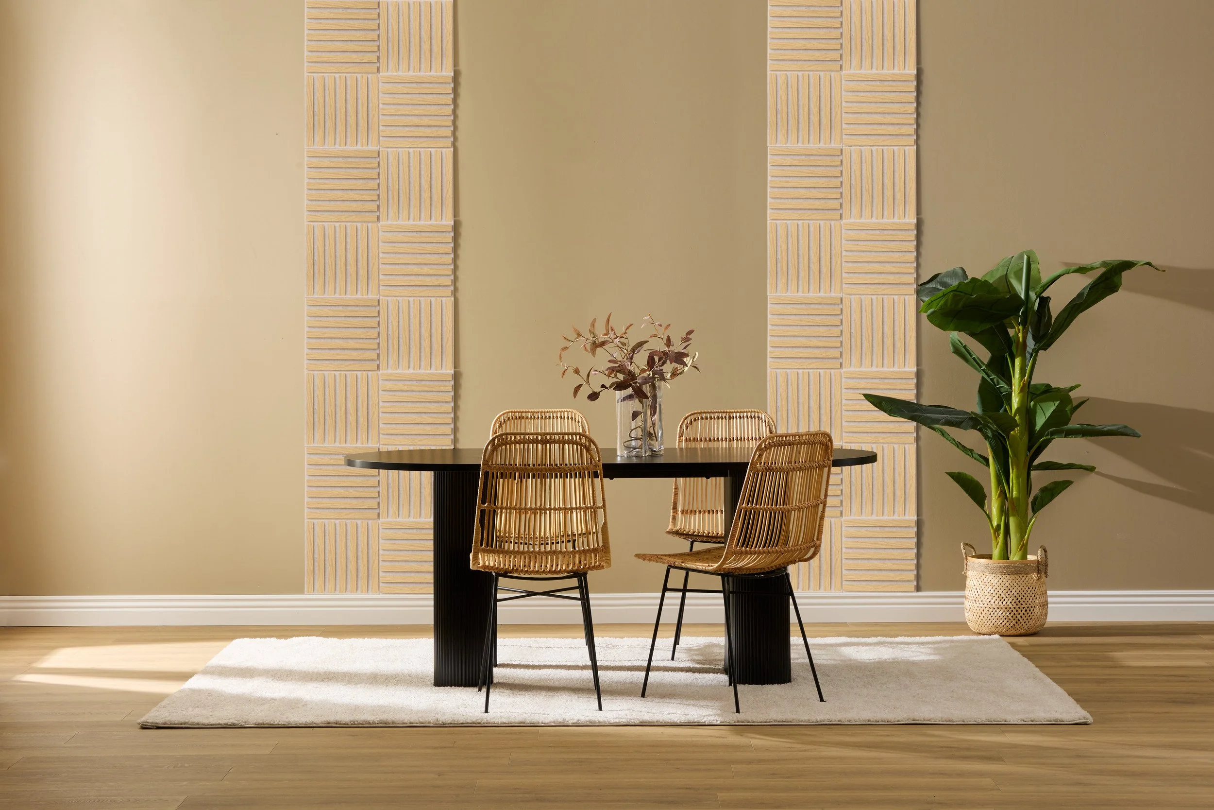 Lot de 3 panneaux muraux colva beige 30x30 cm - Image 3