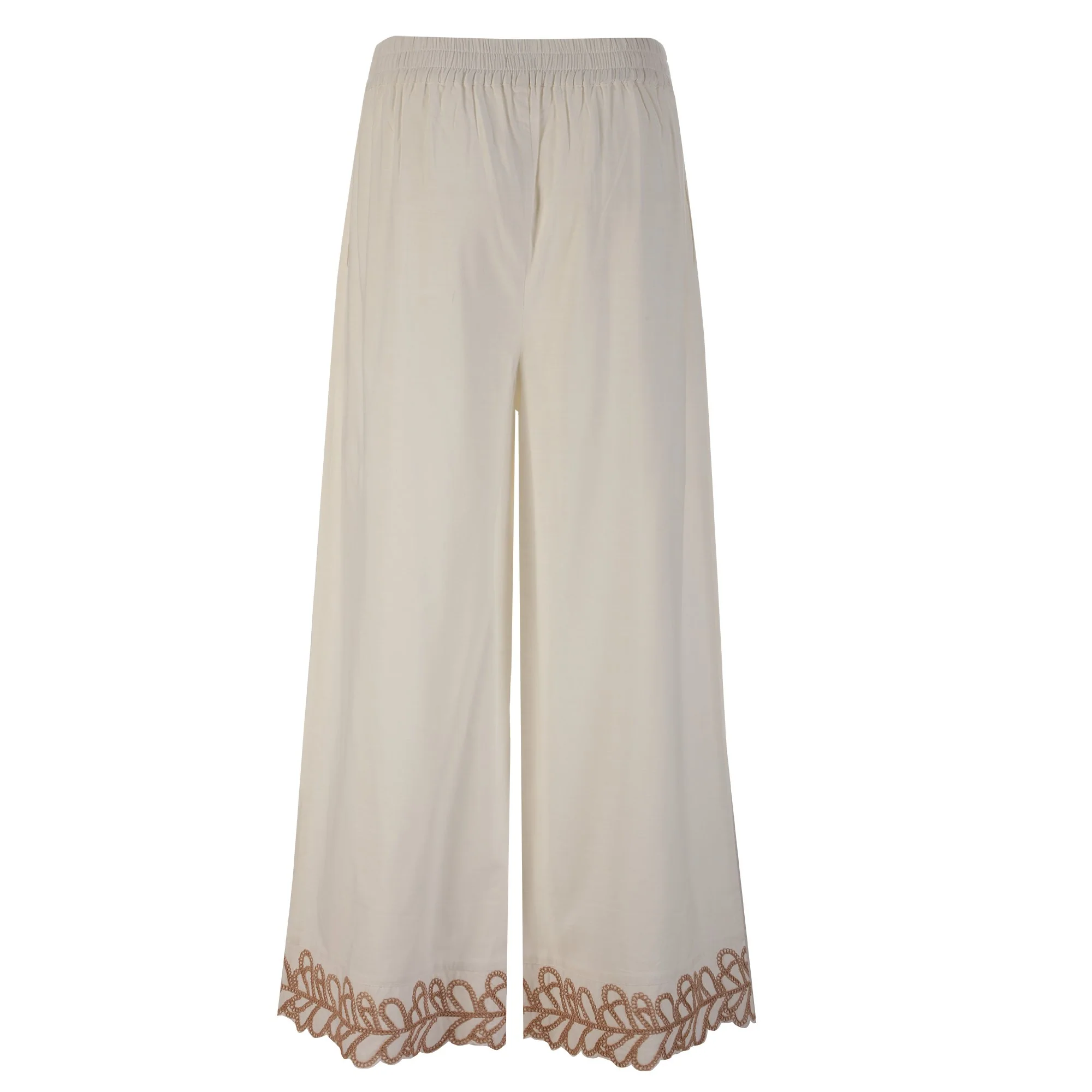 Pantalon à broderie  - Blanc - Image 2