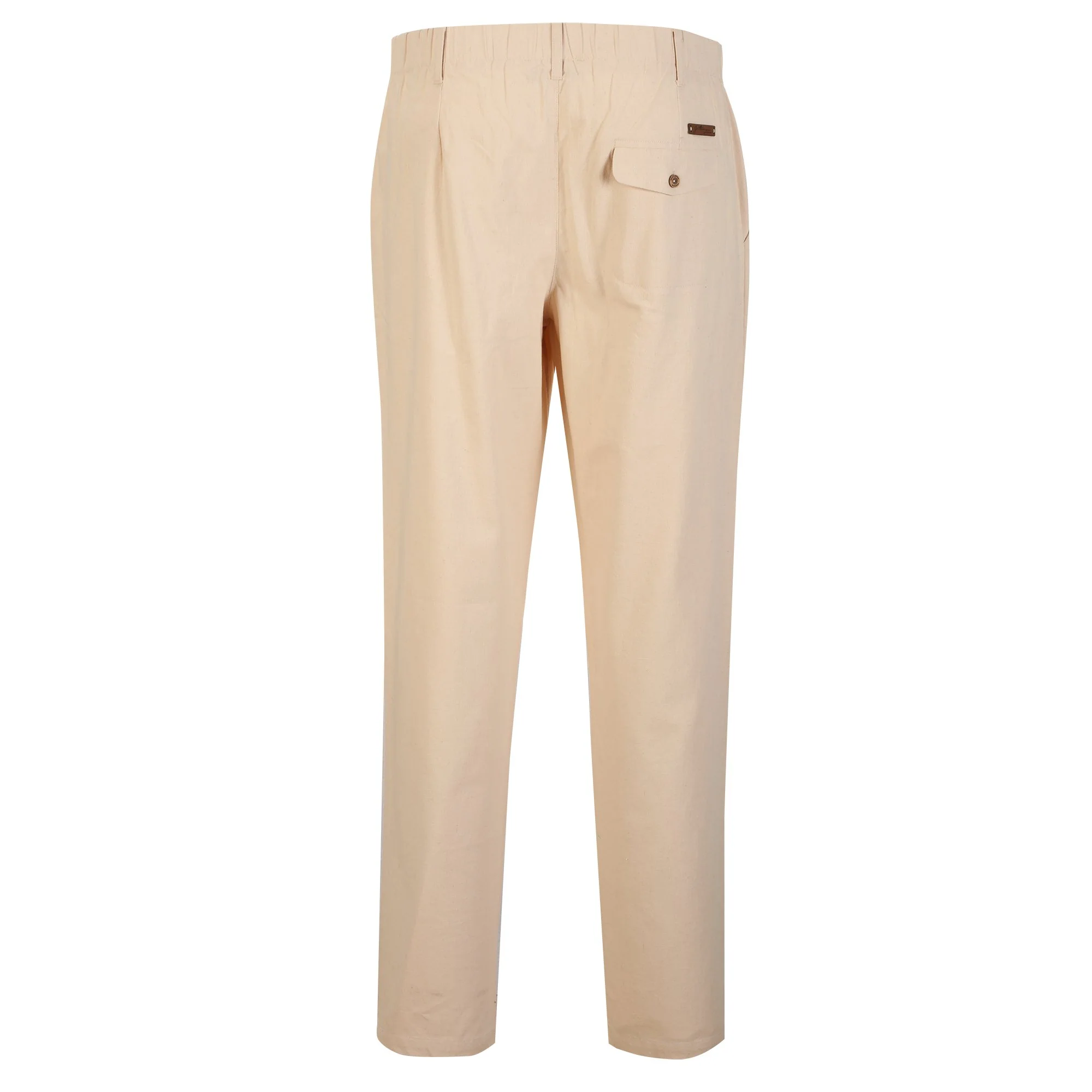 Pantalon à broderie lin et coton - Beige - Image 2