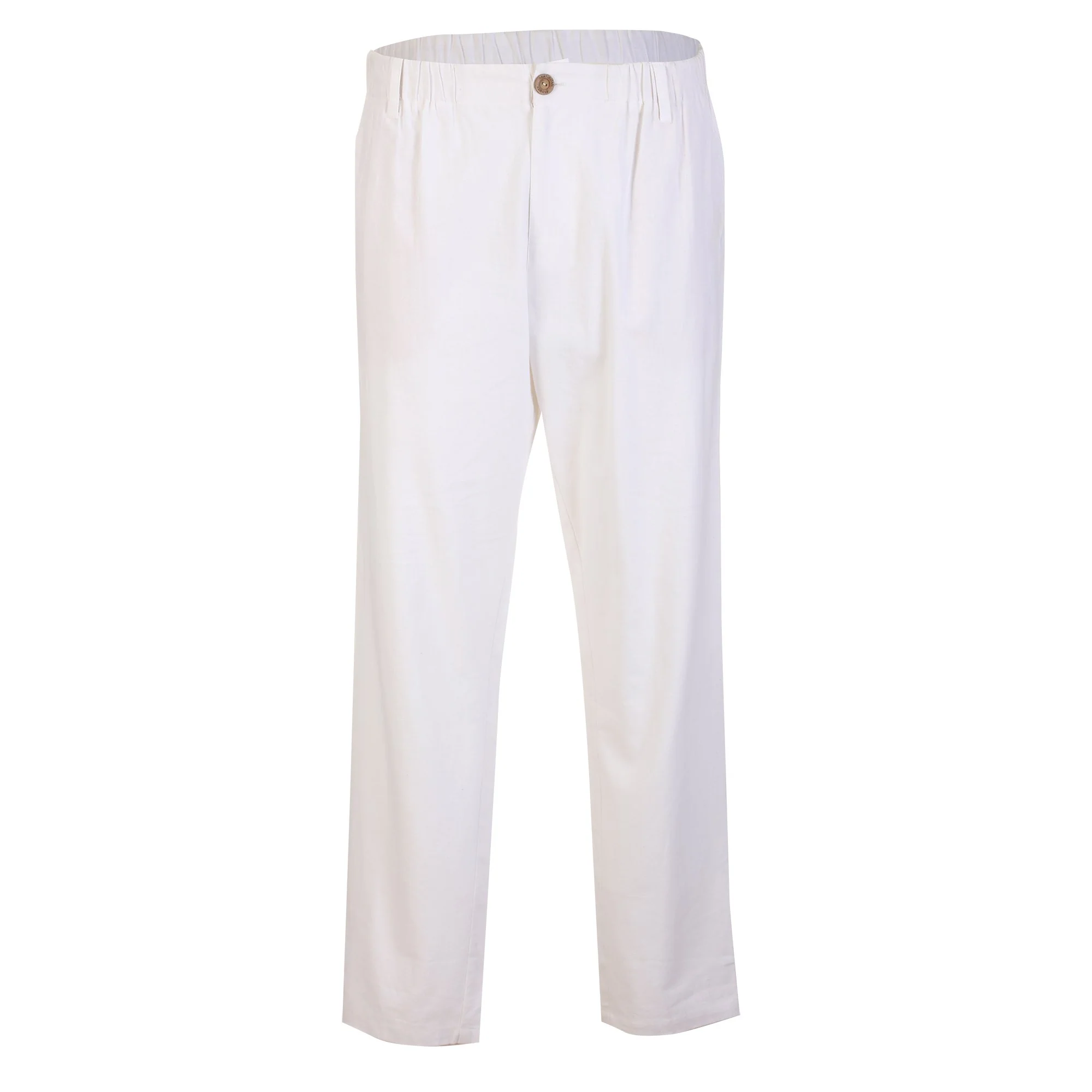 Pantalon à broderie lin et coton  - Blanc