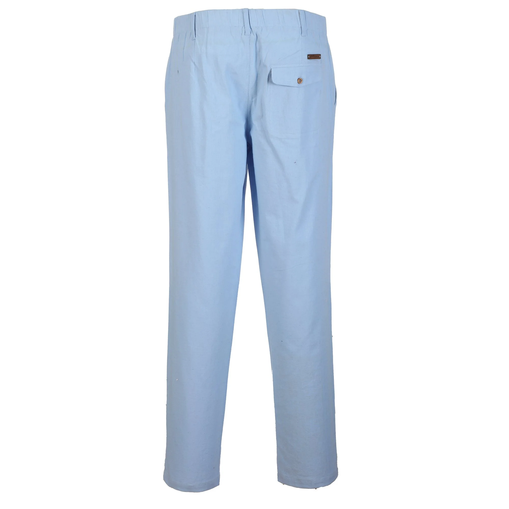 Pantalon Ă broderie lin et coton - Bleu - Image 2