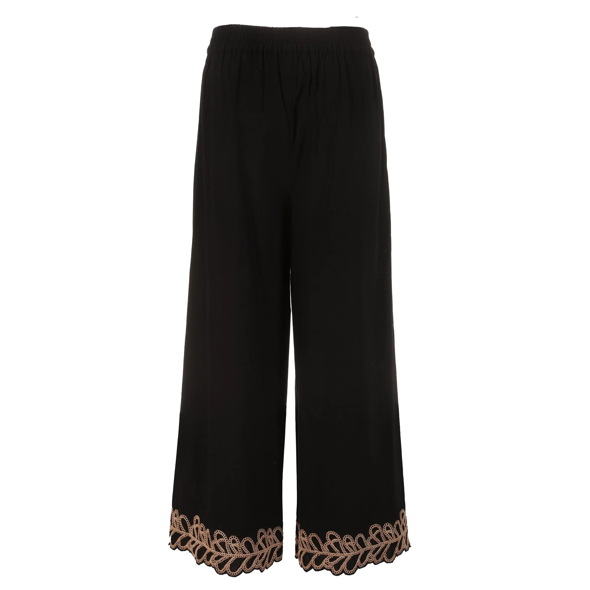 Pantalon Ă broderie - Noir - Image 2