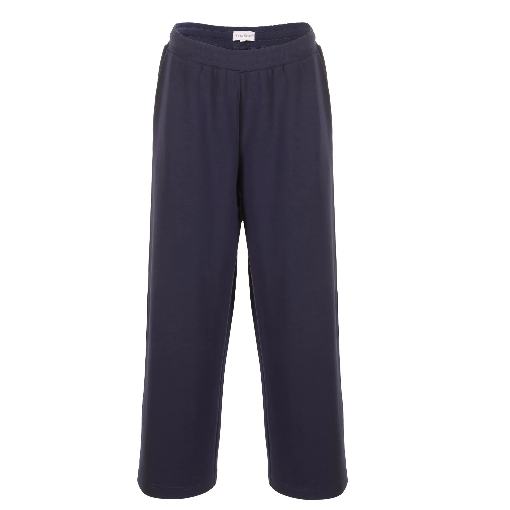 Pantalon large en maille - Bleu foncé