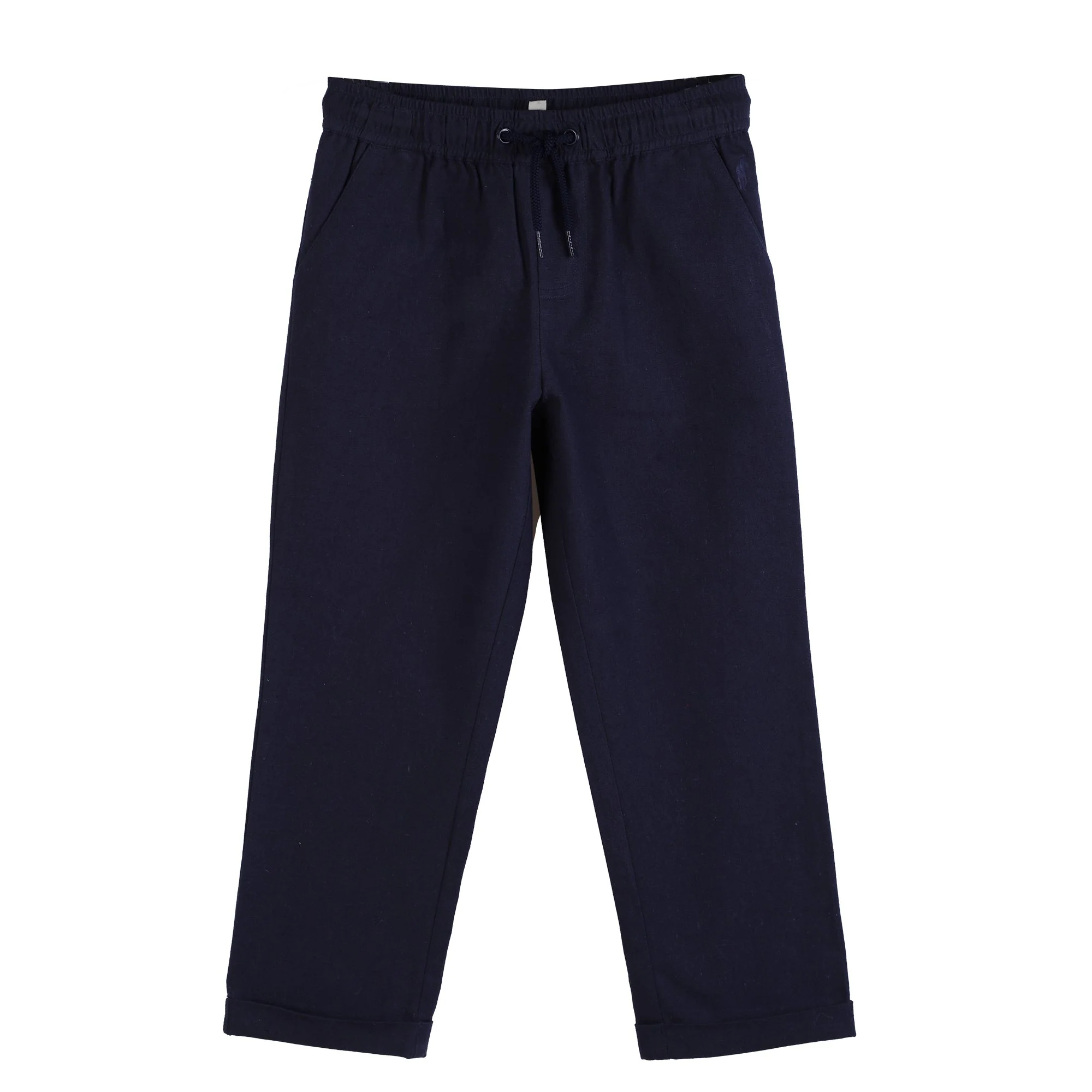 Pantalon taille élastique  - Bleu foncé