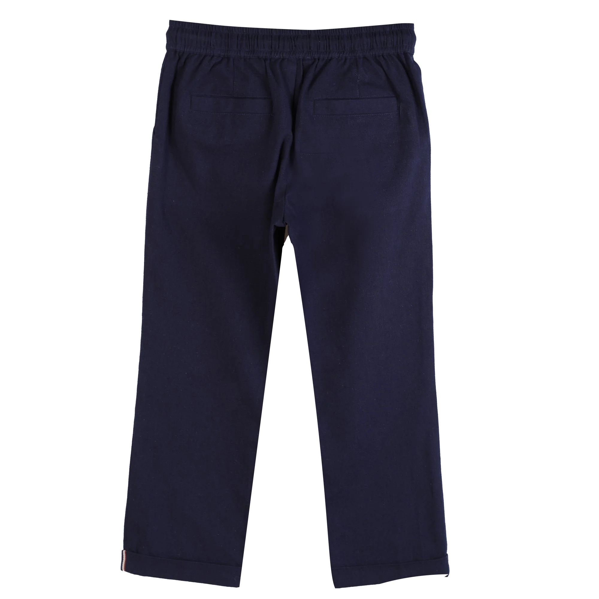 Pantalon taille élastique - Bleu foncé - Image 2