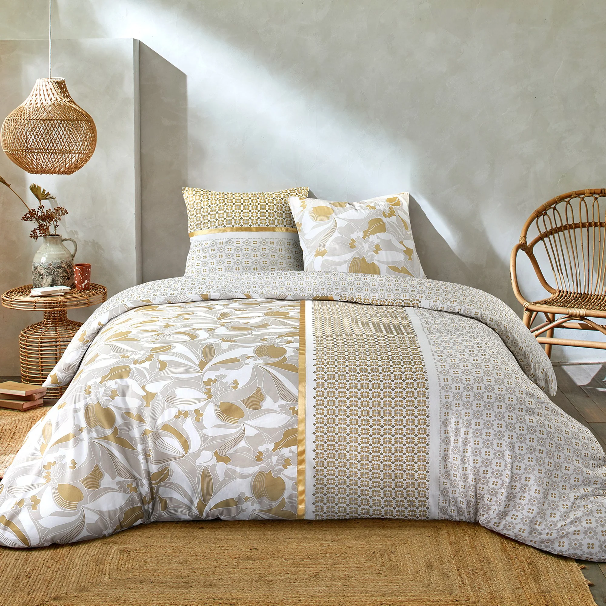 Parure housse de couette 240 x 220 cm et 2 taies d'oreiller - Blanc - Image 2