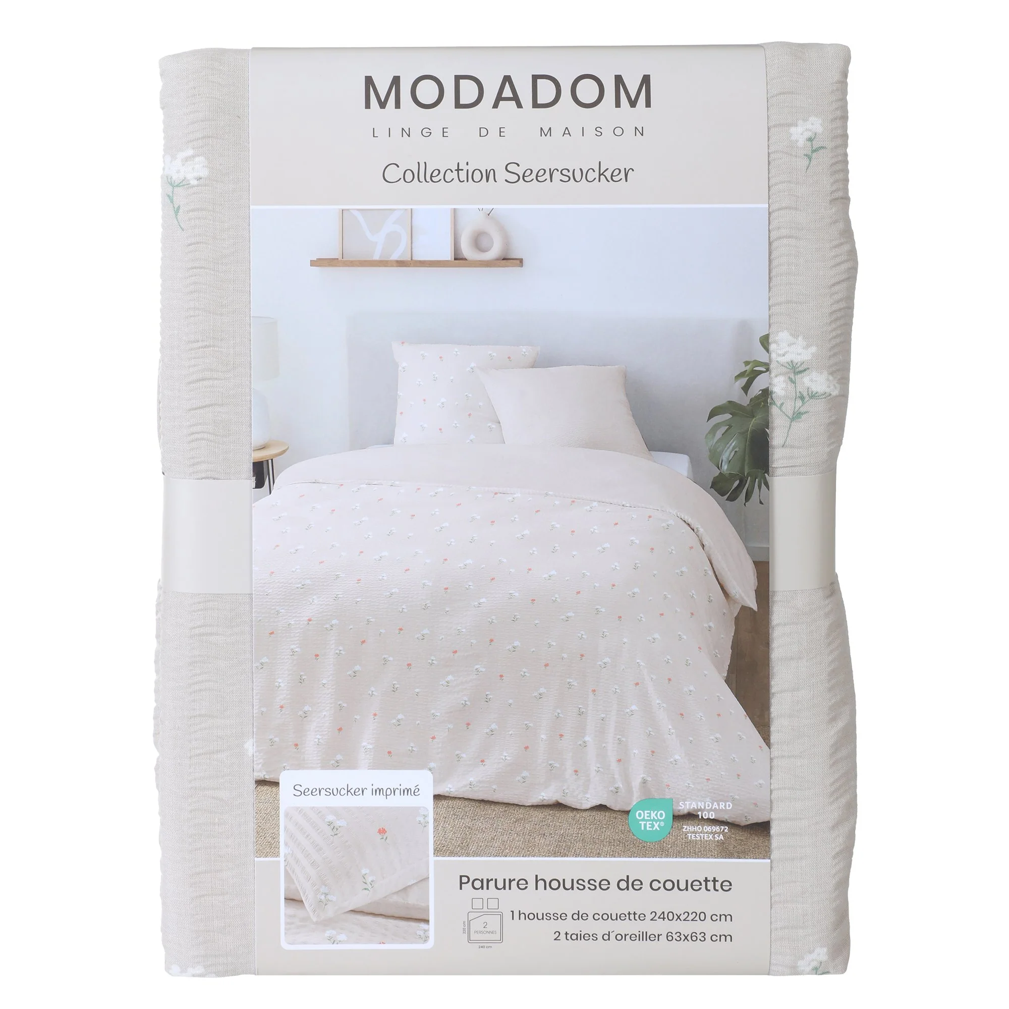 Parure housse de couette 240x220cm - Blanc