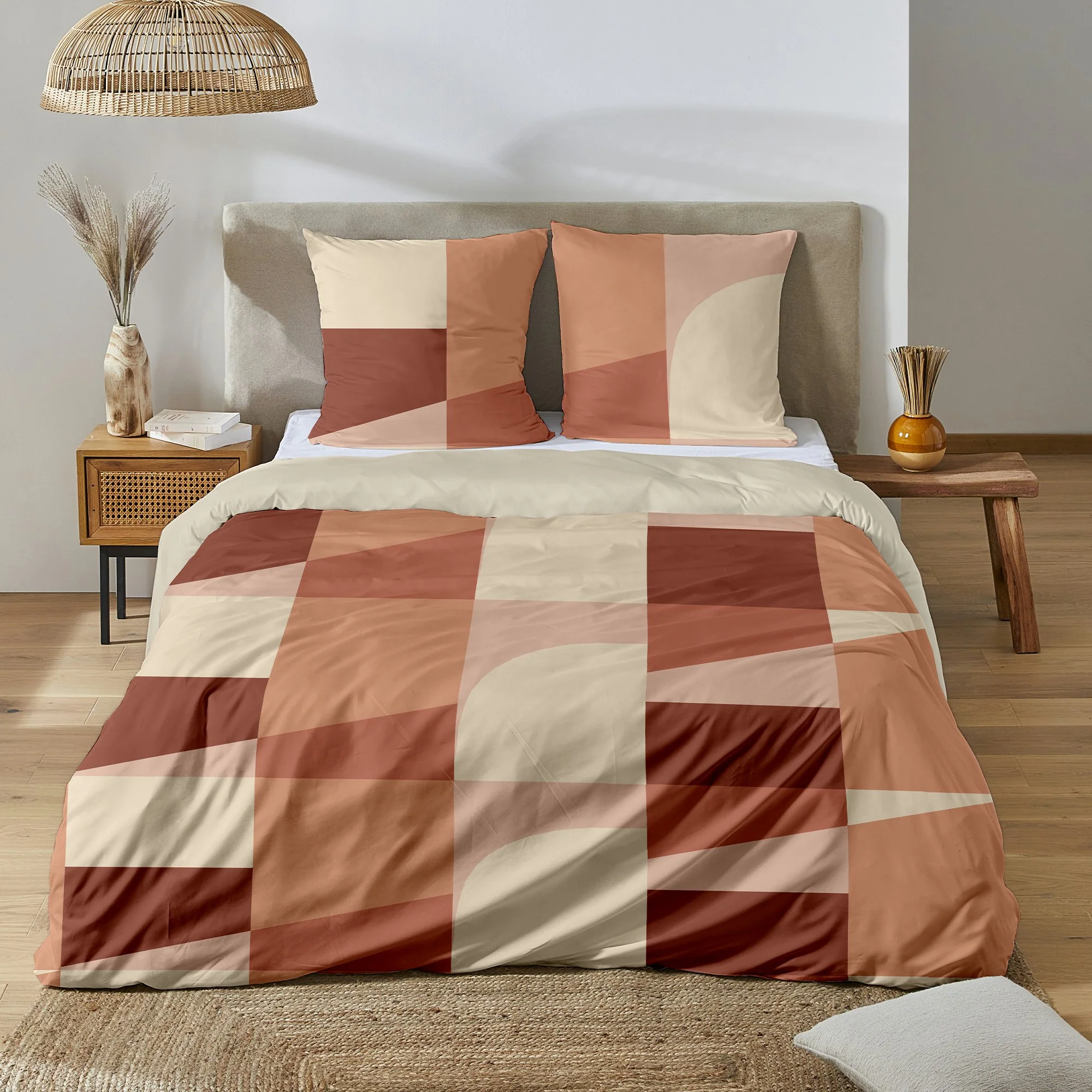 Parure housse de couette 240x220cm - Rose