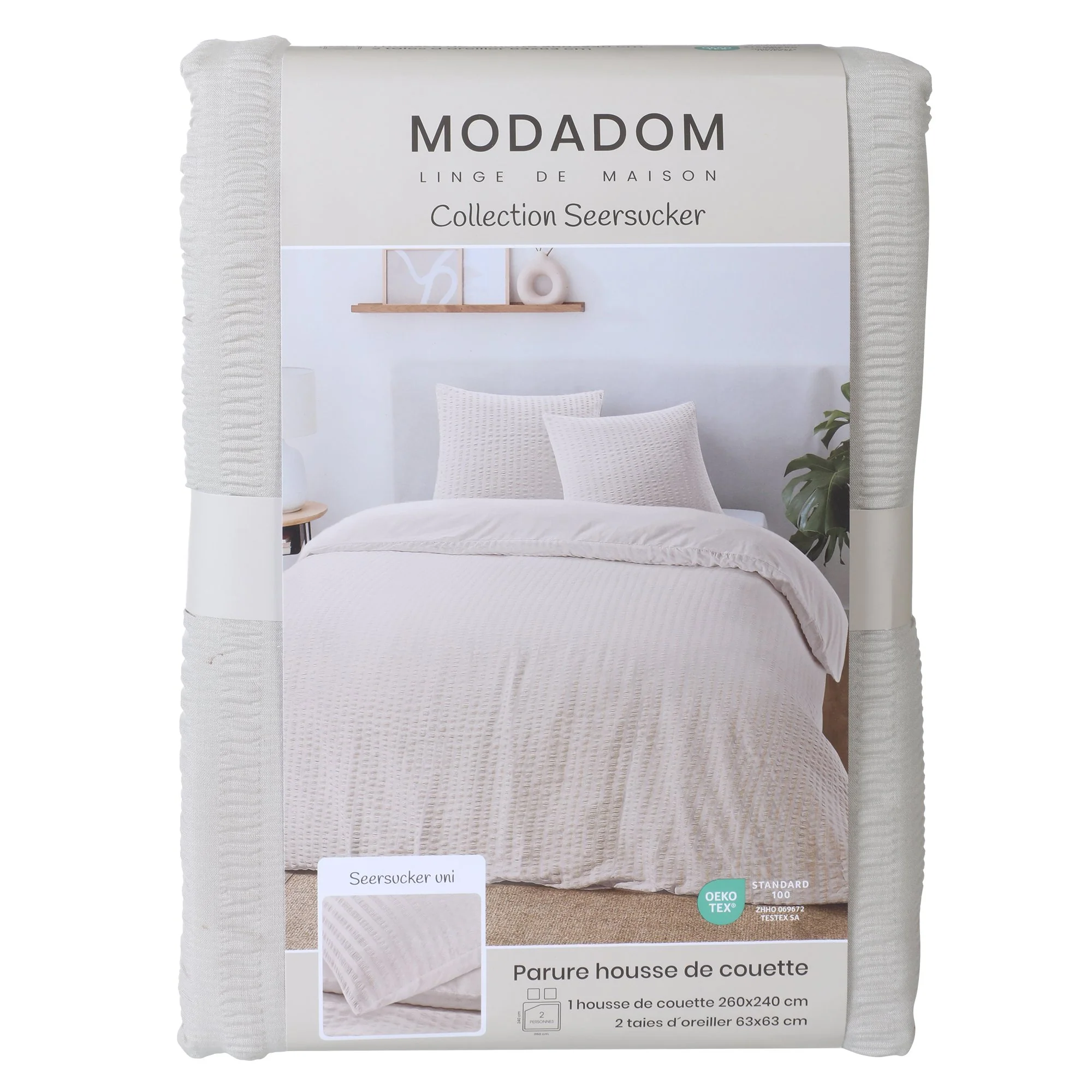 Parure housse de couette 260x240cm - Blanc