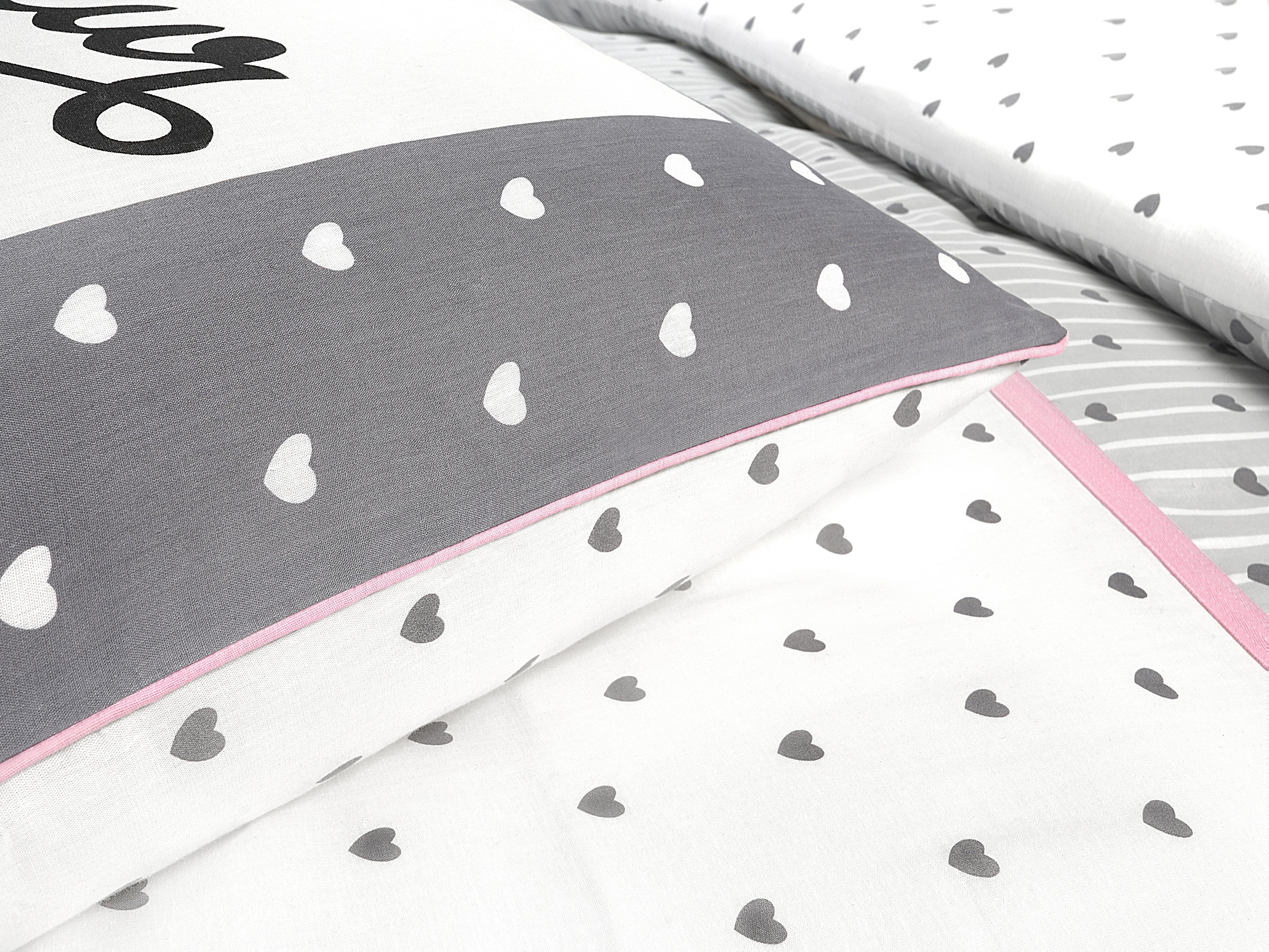 Parure housse de couette 260x240cm et 2 taies d'oreiller 63x63cm - Gris - Image 3