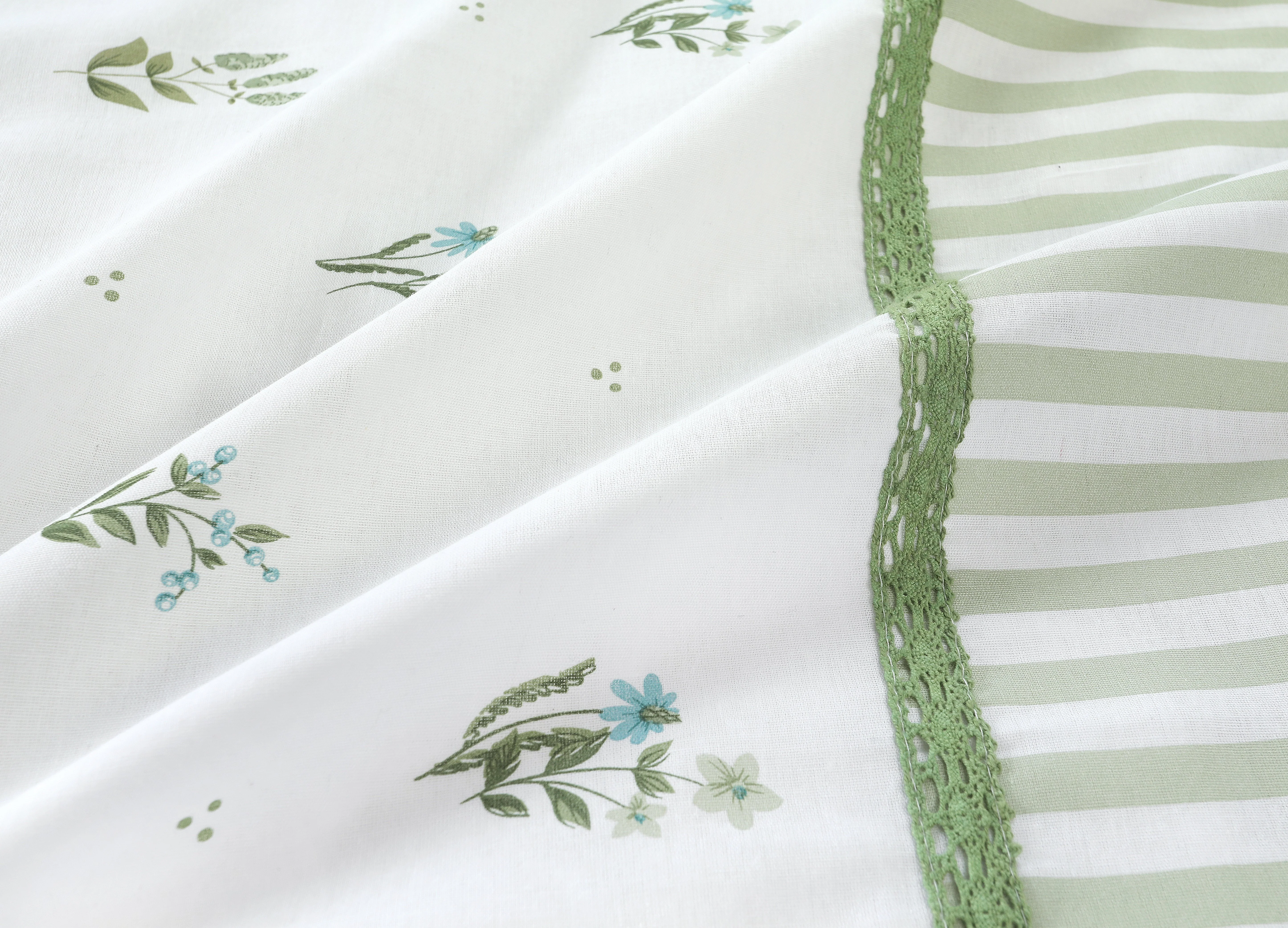 Parure housse de couette 260x240cm et 2 taies d'oreiller 63x63cm - Vert - Image 3