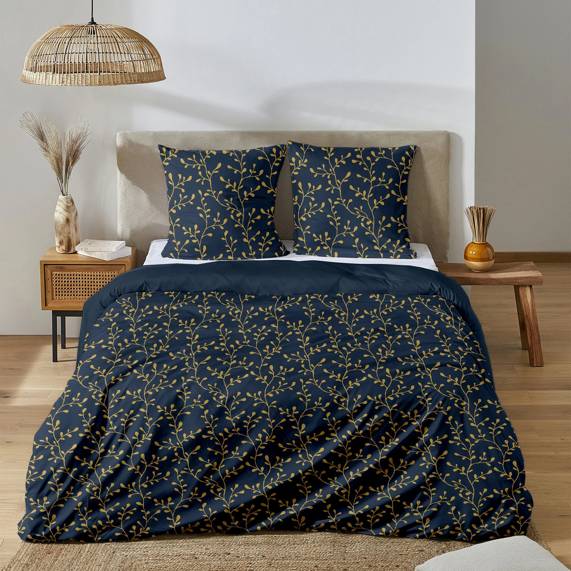 Parure housse de couette imprimé - Bleu