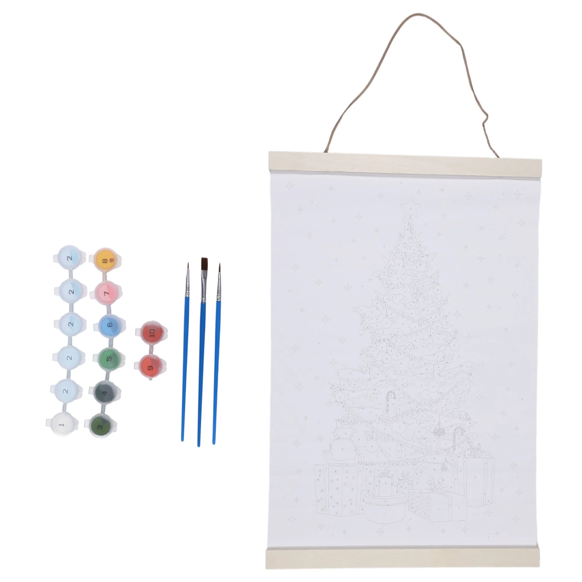 Peinture à numéros thème de Noël  - Vert