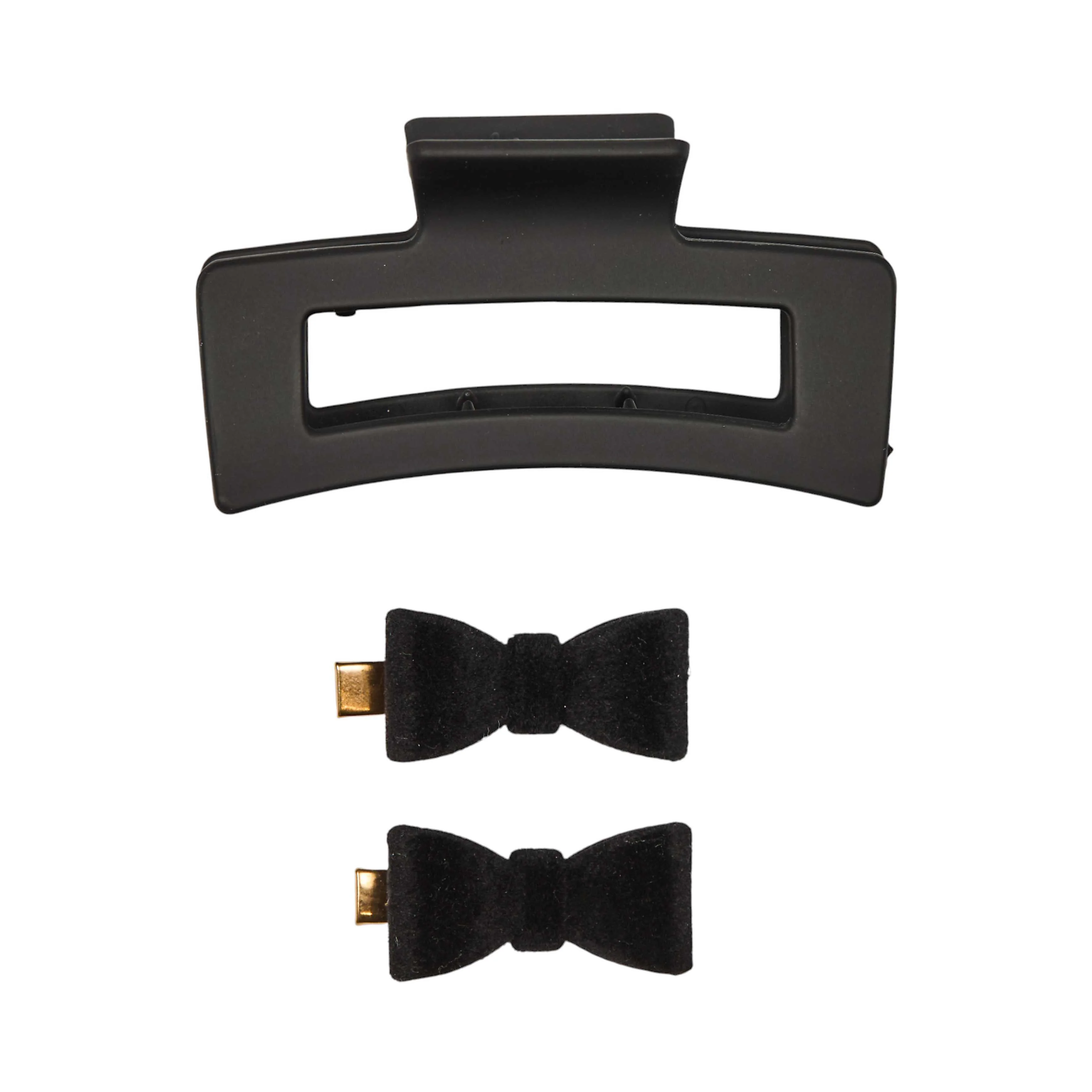 Pince pour cheveux avec 2 barrettes nœuds