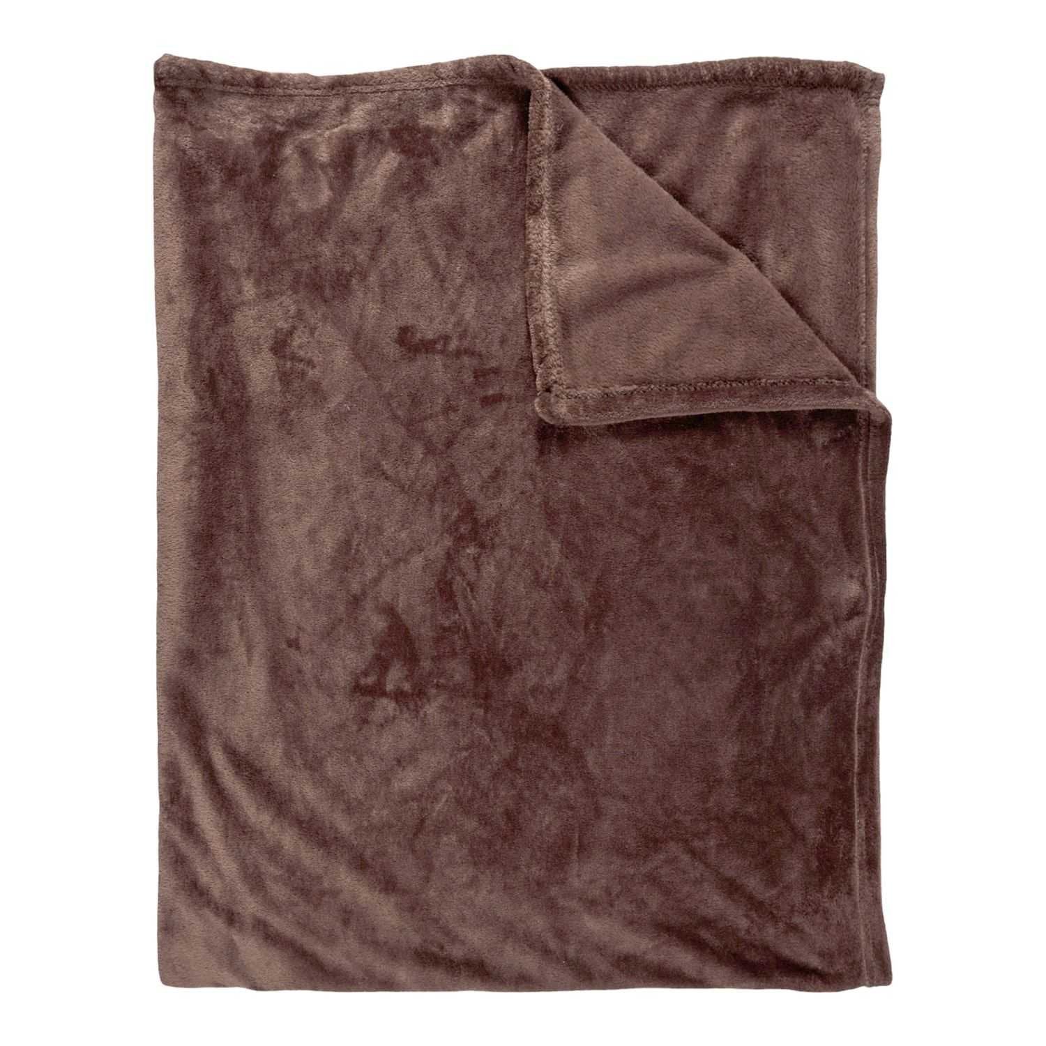 Plaid flanelle 130x170cm - Marron